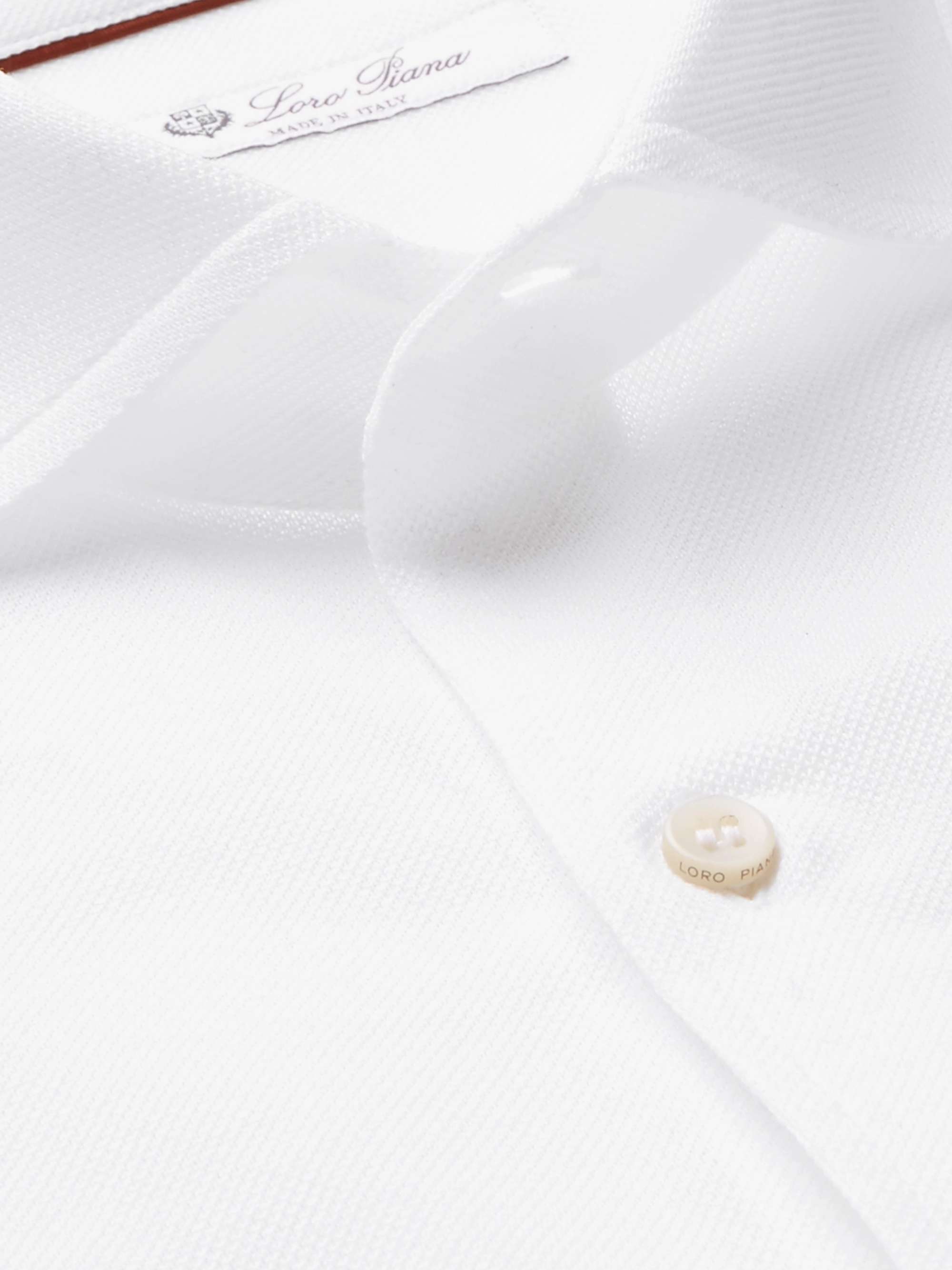 LORO PIANA Andrew Slim-Fit Cutaway-Collar Cotton-Piqué Shirt
