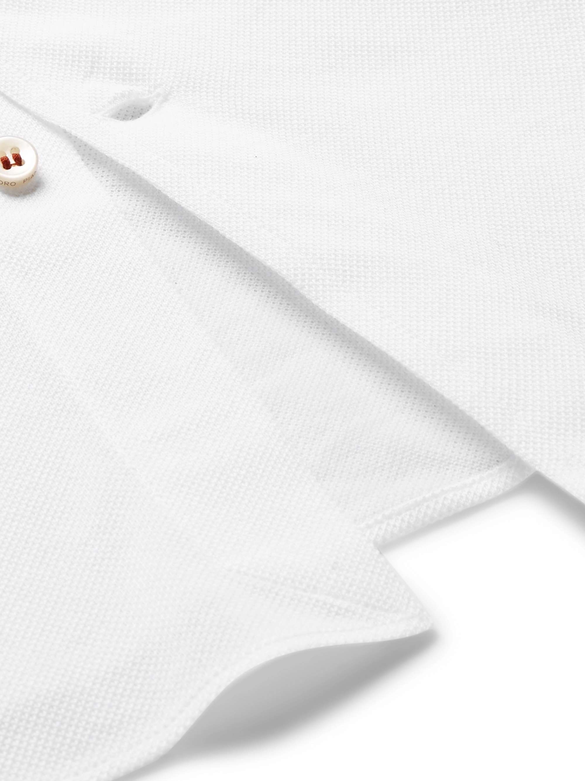 LORO PIANA Andrew Slim-Fit Cutaway-Collar Cotton-Piqué Shirt