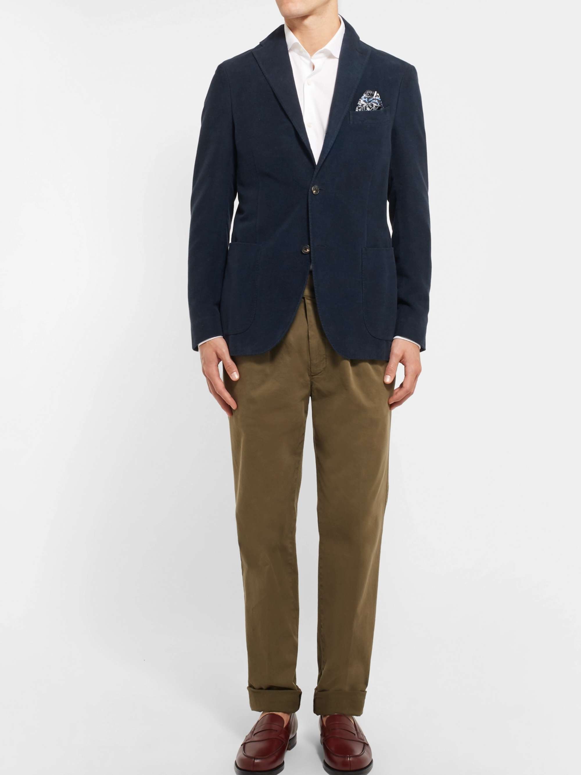 LORO PIANA Andrew Slim-Fit Cutaway-Collar Cotton-Piqué Shirt