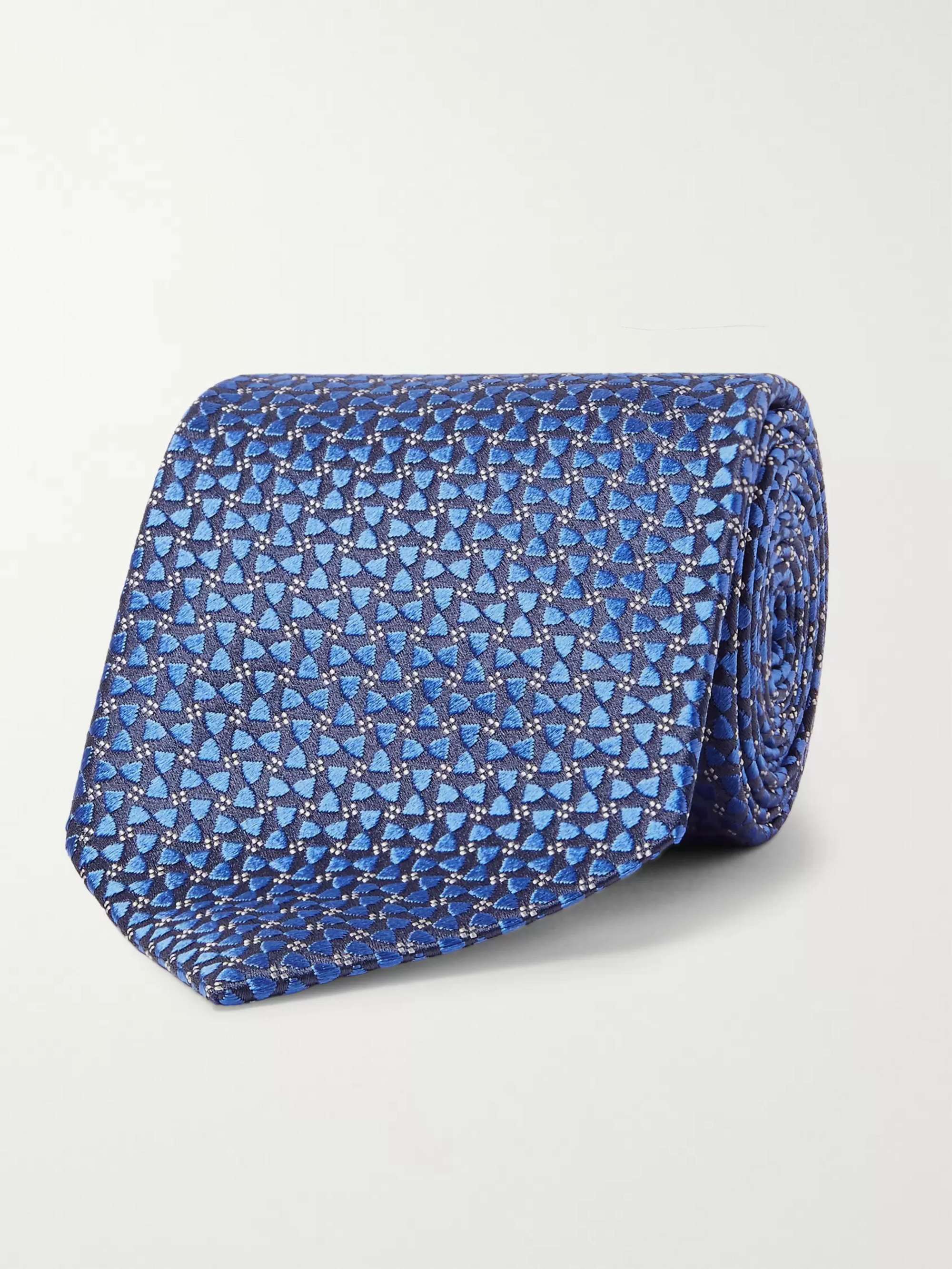 ZEGNA Light-Blue Trofeo Slim-Fit Cutaway-Collar Cotton-Poplin