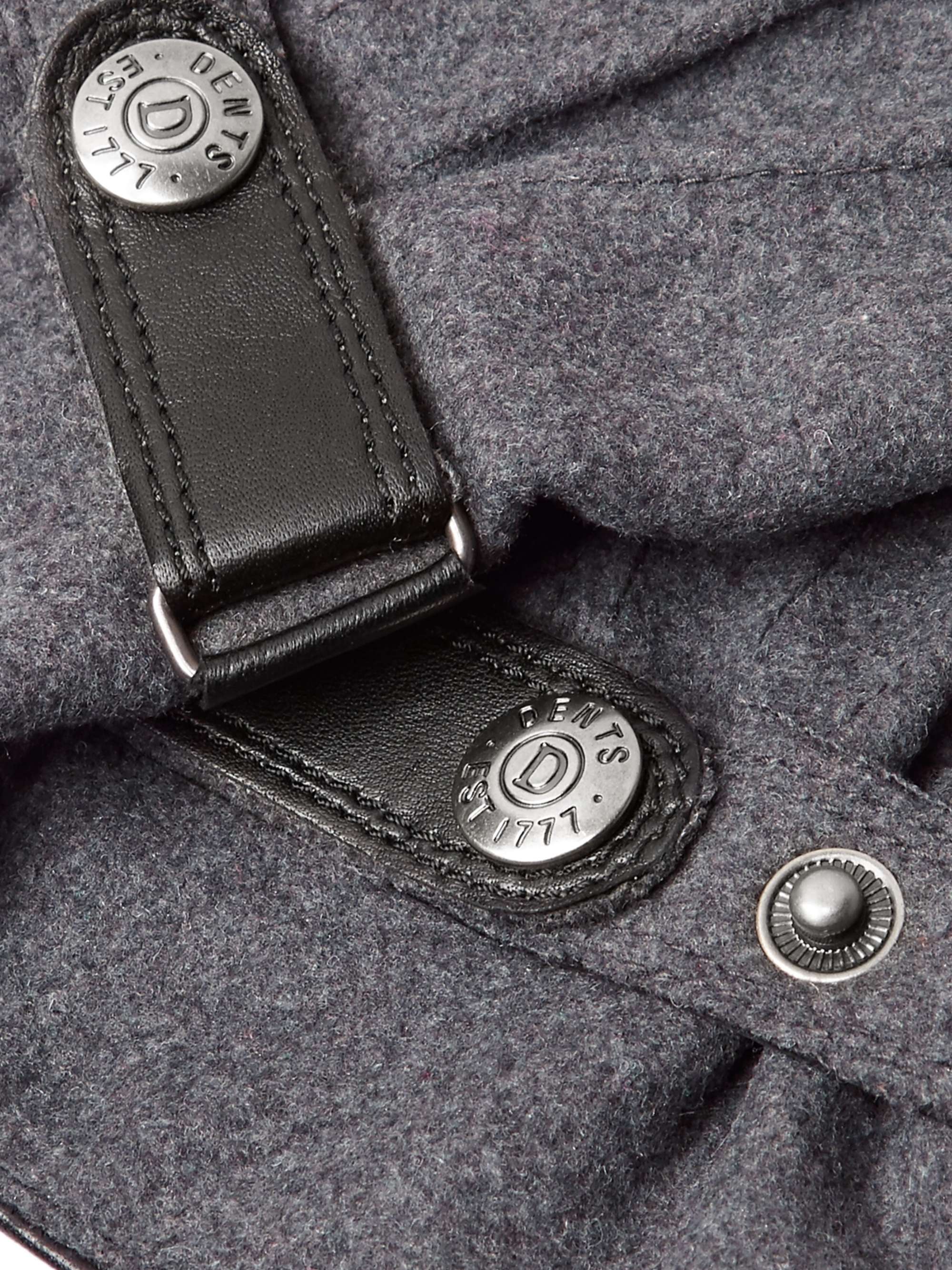 DENTS Guildford Mélange Flannel and Leather Gloves