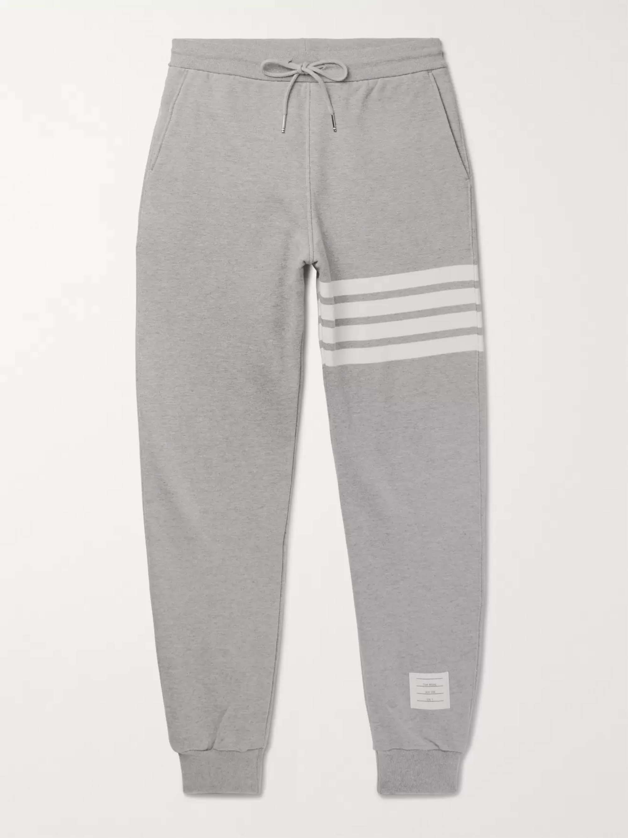 THOM BROWNE Striped Loopback Cotton-Jersey Zip-Up Hoodie for