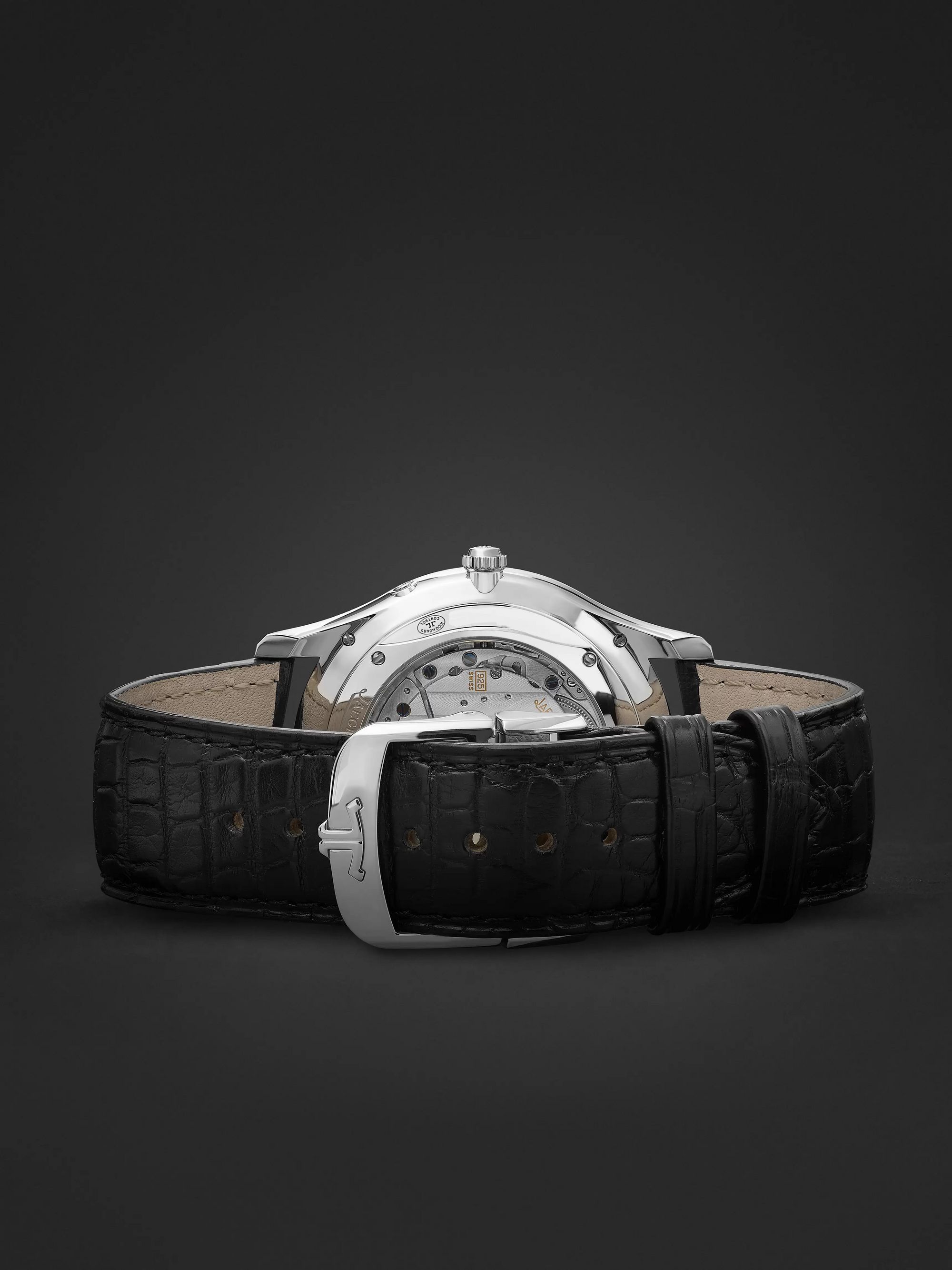 JAEGER-LECOULTRE Master Ultra Thin Moon Automatic 39mm Stainless Steel and Leather Watch, Ref. No. Q9008480