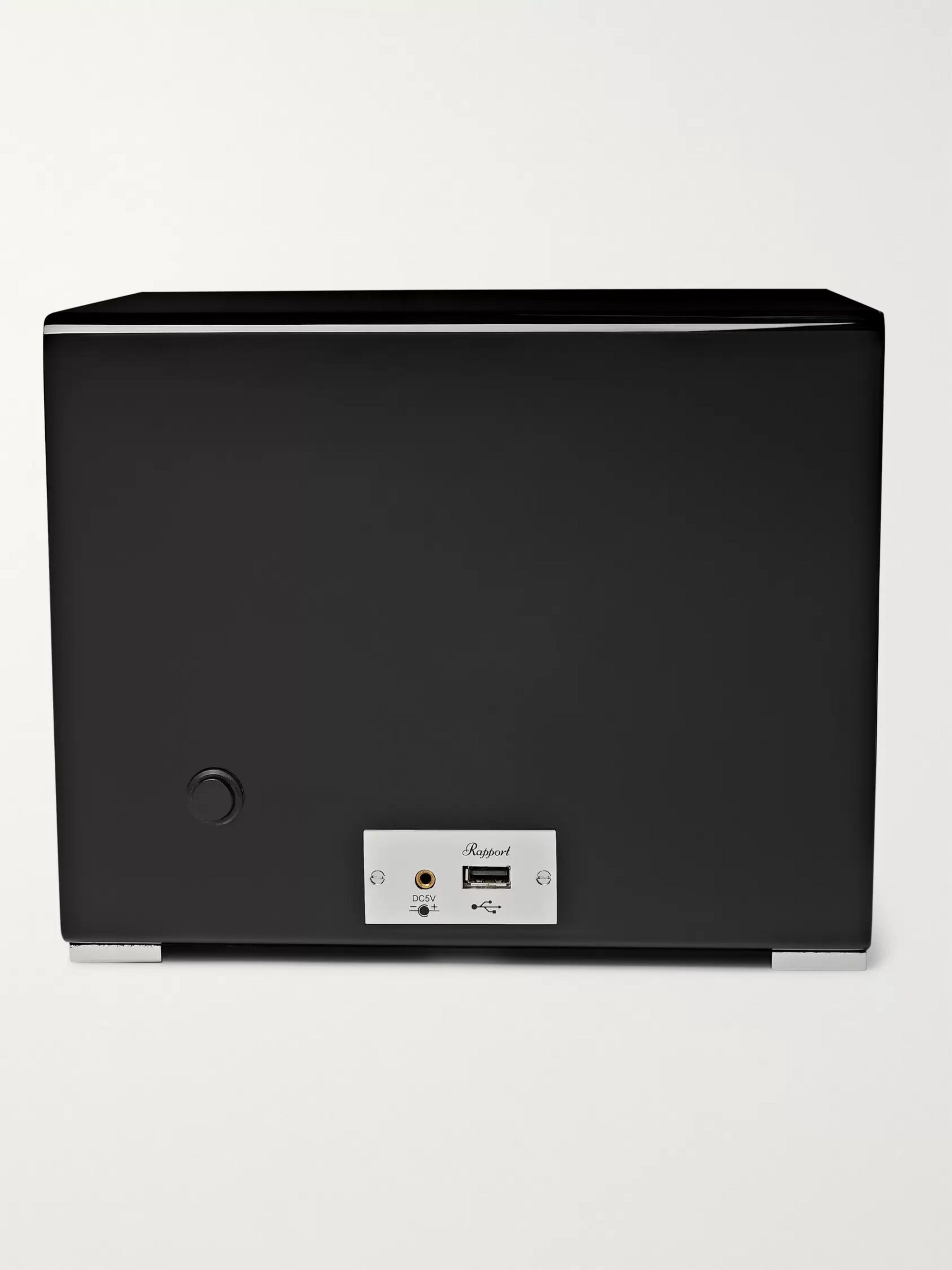 RAPPORT LONDON Lacquered Ebony and Glass Watch Winder