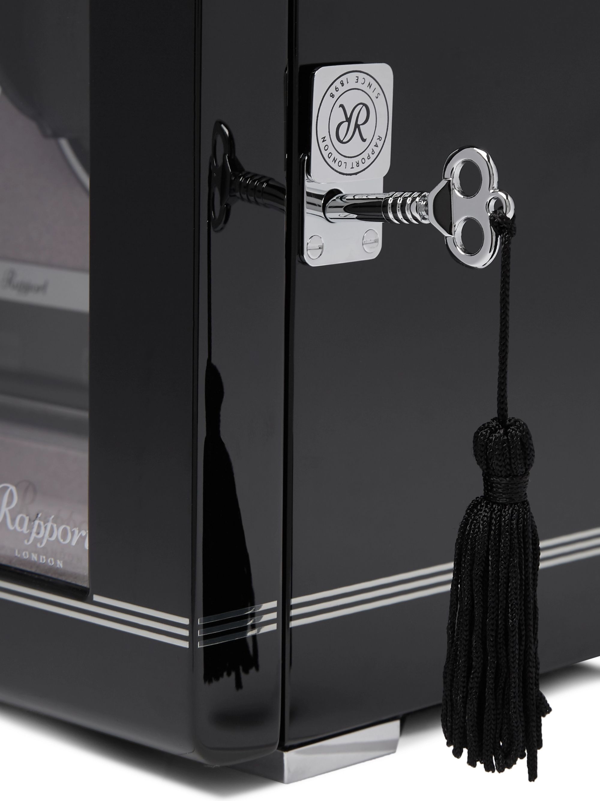 RAPPORT LONDON Lacquered Ebony and Glass Watch Winder