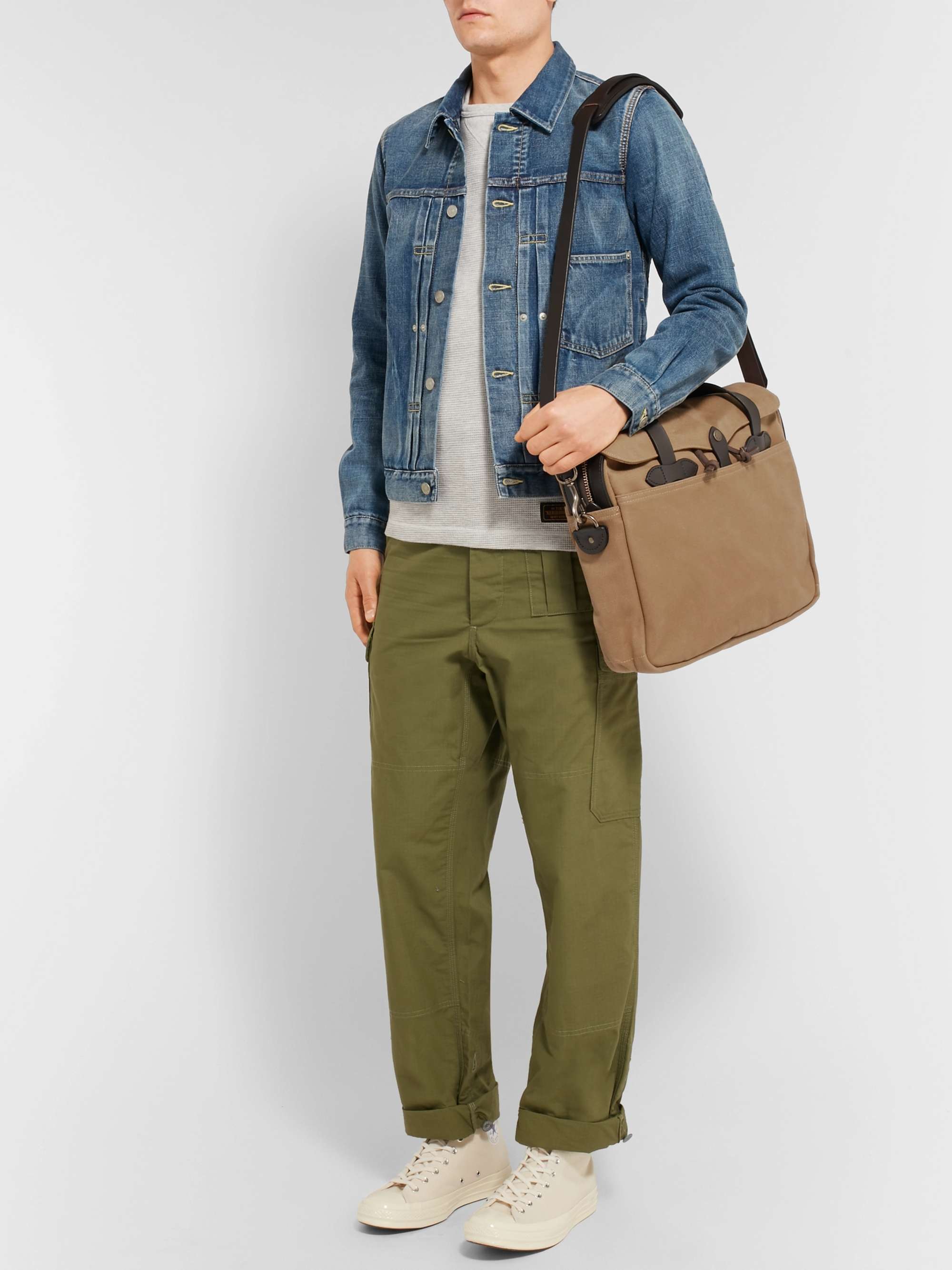 FILSON Original Leather-Trimmed Twill Briefcase