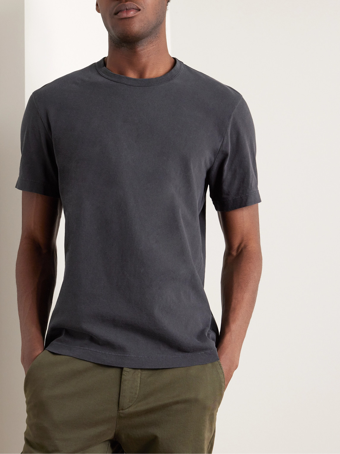 Shop James Perse Combed Cotton-jersey T-shirt In Gray