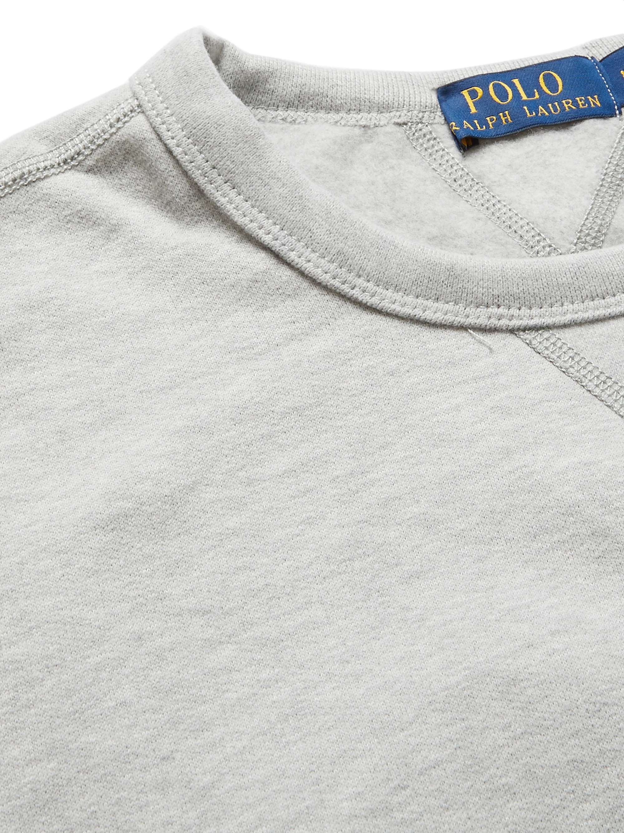 POLO RALPH LAUREN Melangé Fleece-Back Cotton-Blend Jersey Sweatshirt