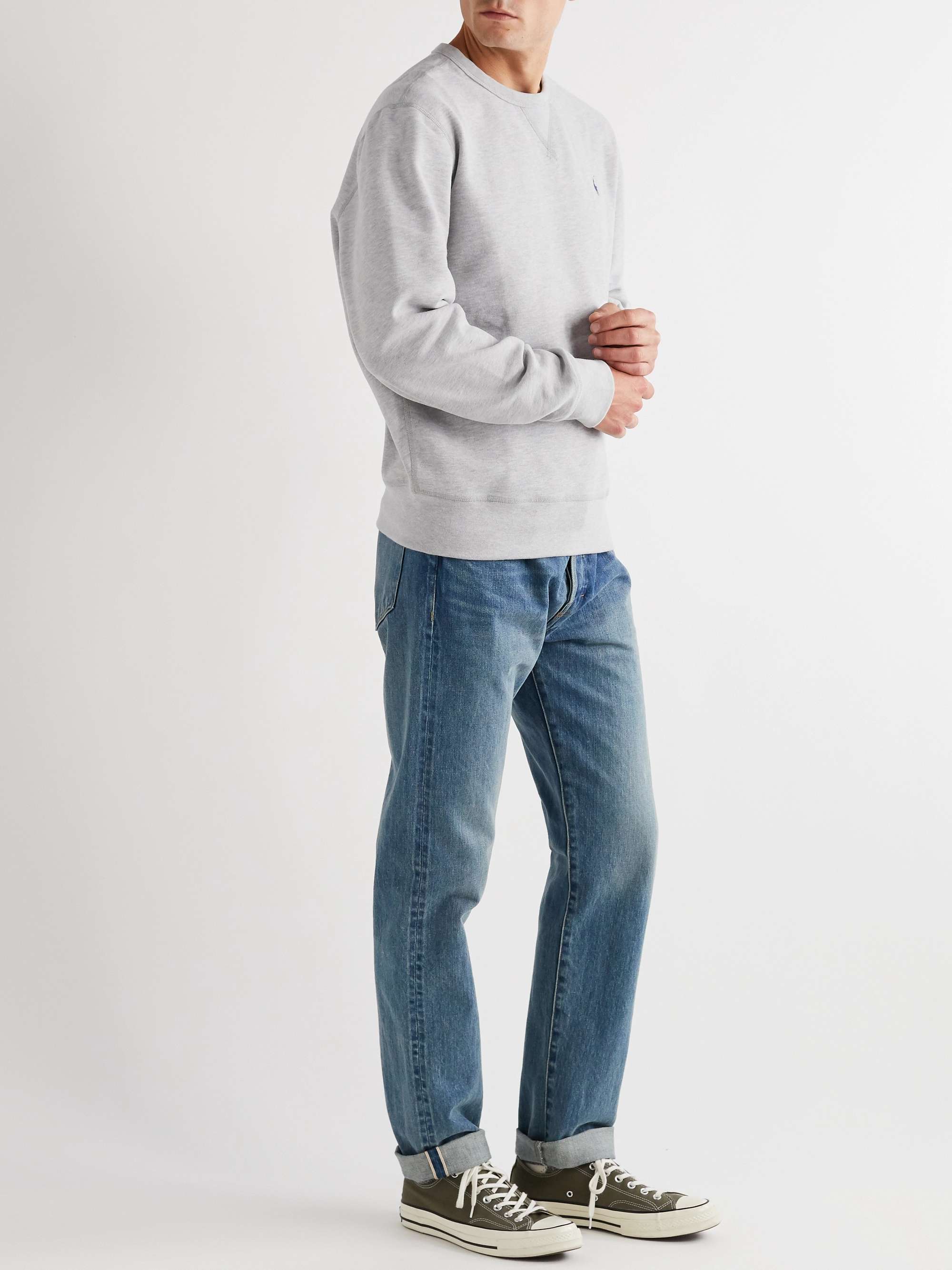 POLO RALPH LAUREN Melangé Fleece-Back Cotton-Blend Jersey Sweatshirt