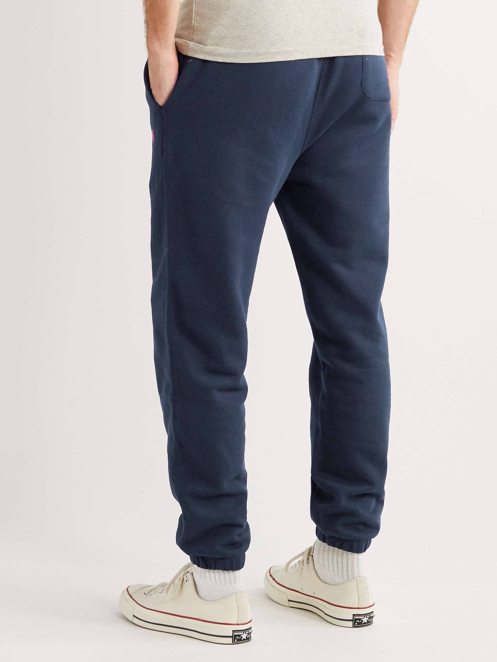 POLO RALPH LAUREN Tapered Logo-Embroidered Cotton-Blend Jersey Sweatpants