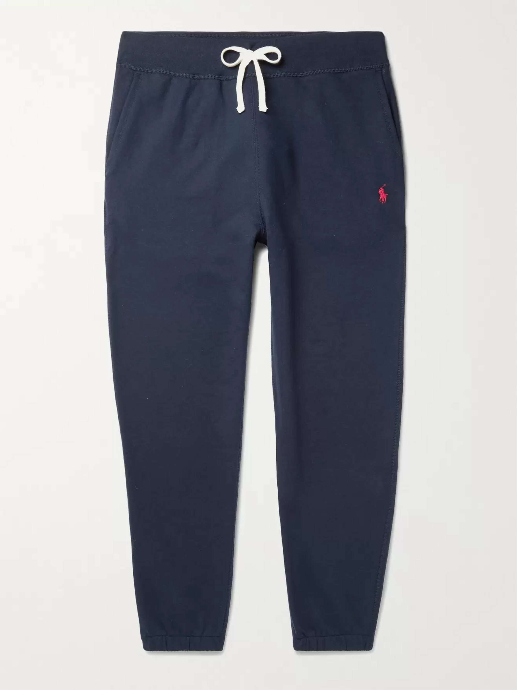 POLO RALPH LAUREN Tapered Logo-Embroidered Cotton-Blend Jersey Sweatpants