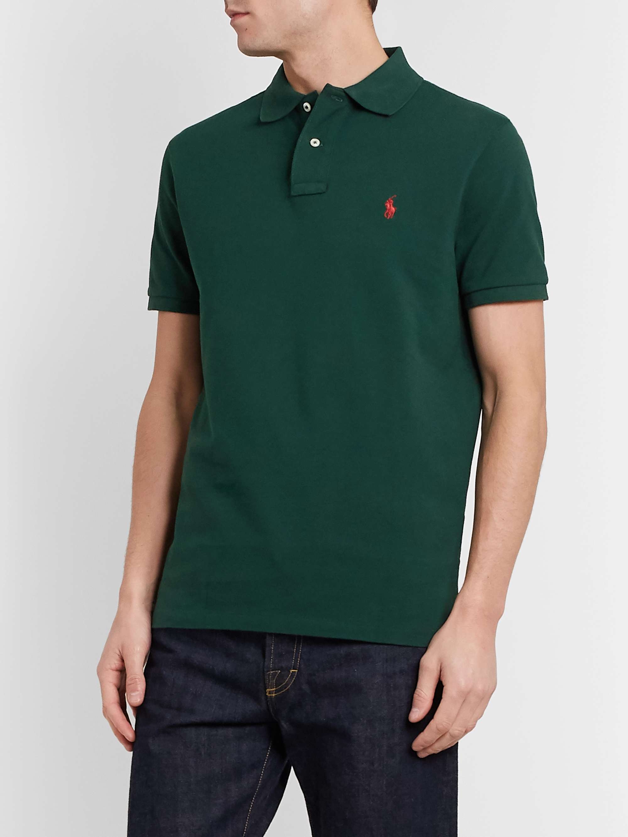 POLO RALPH LAUREN Slim-Fit Logo-Embroidered Cotton-Piqué Polo Shirt
