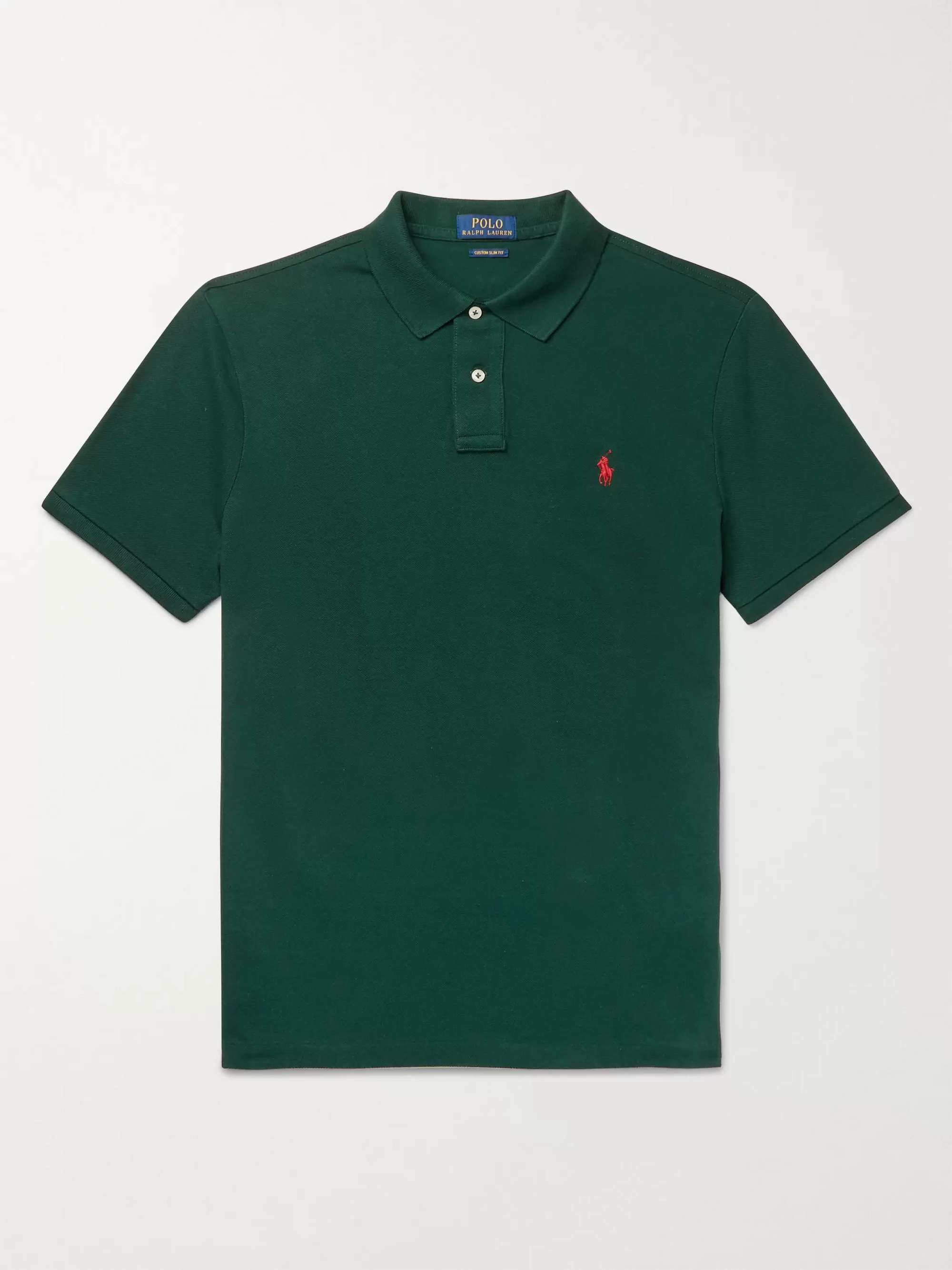 POLO RALPH LAUREN Slim-Fit Logo-Embroidered Cotton-Piqué Polo Shirt