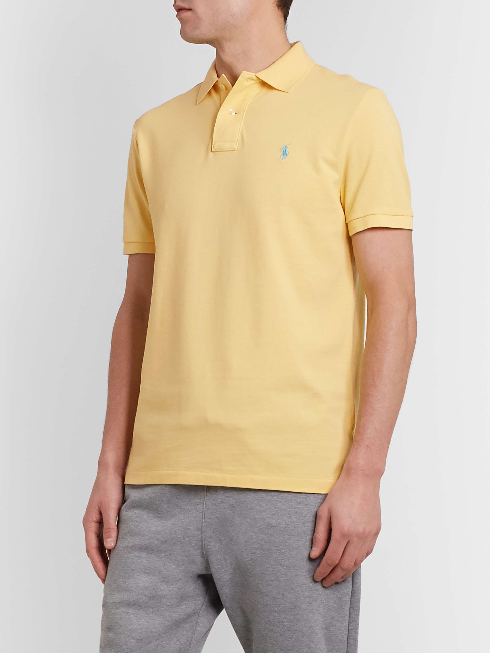 POLO RALPH LAUREN Slim-Fit Logo-Embroidered Cotton-Piqué Polo Shirt