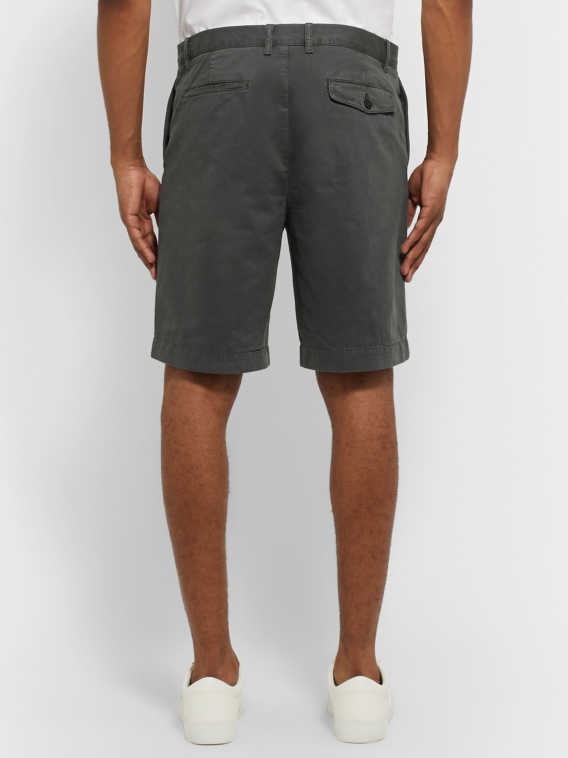 Mr P Garment-dyed Cotton-twill Bermuda Shorts In Black