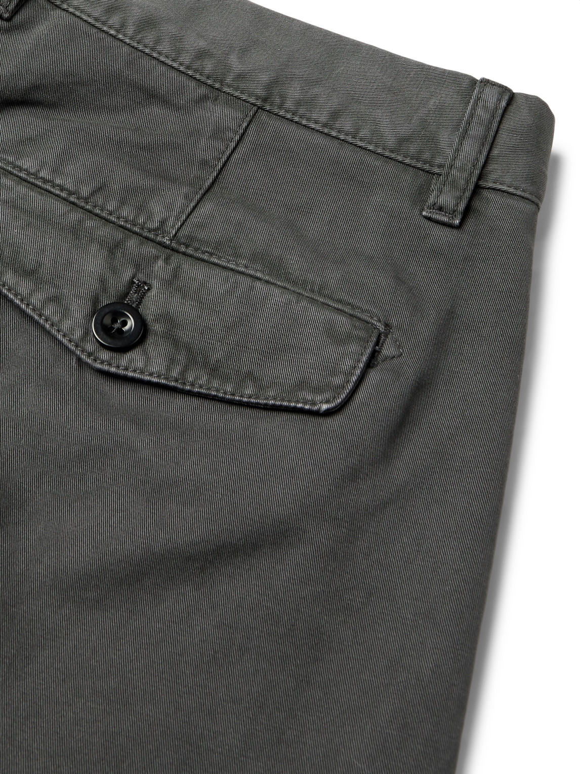 Mr P Garment-dyed Cotton-twill Bermuda Shorts In Black