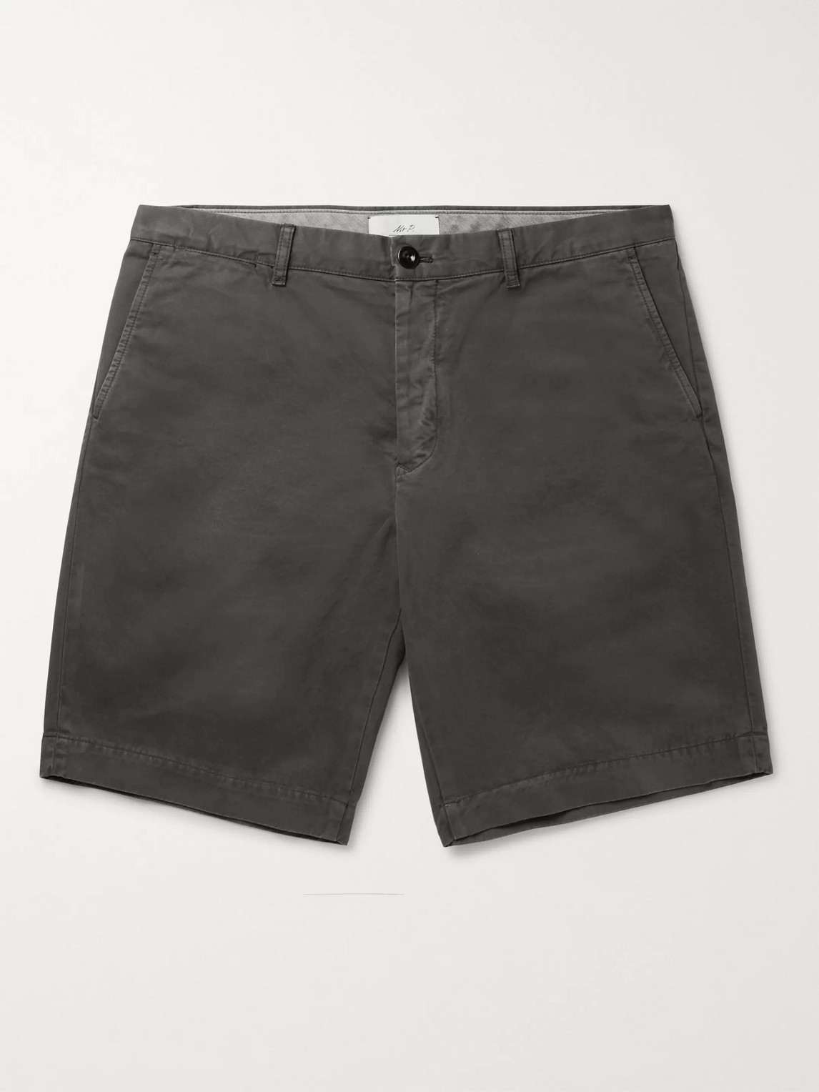 Mr P Garment-dyed Cotton-twill Bermuda Shorts In Black