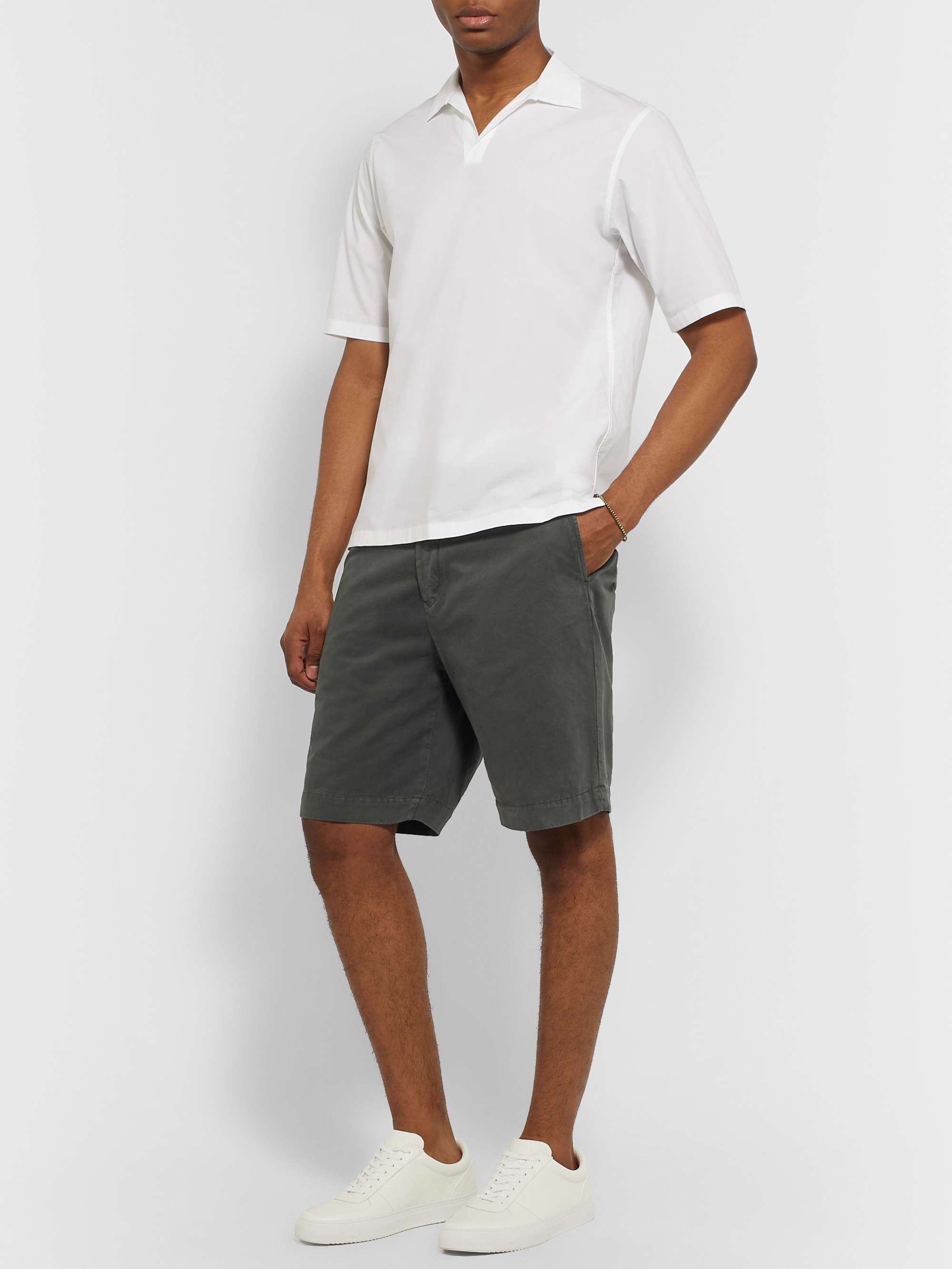 Garment-Dyed Cotton-Twill Bermuda Shorts