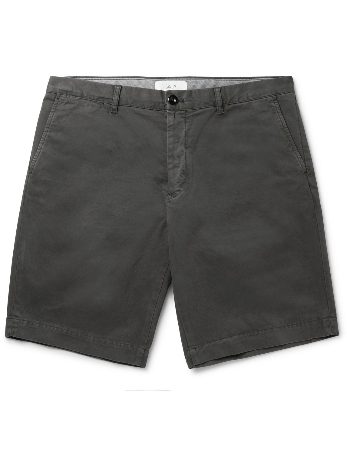 Mr P Garment-dyed Cotton-twill Bermuda Shorts In Black