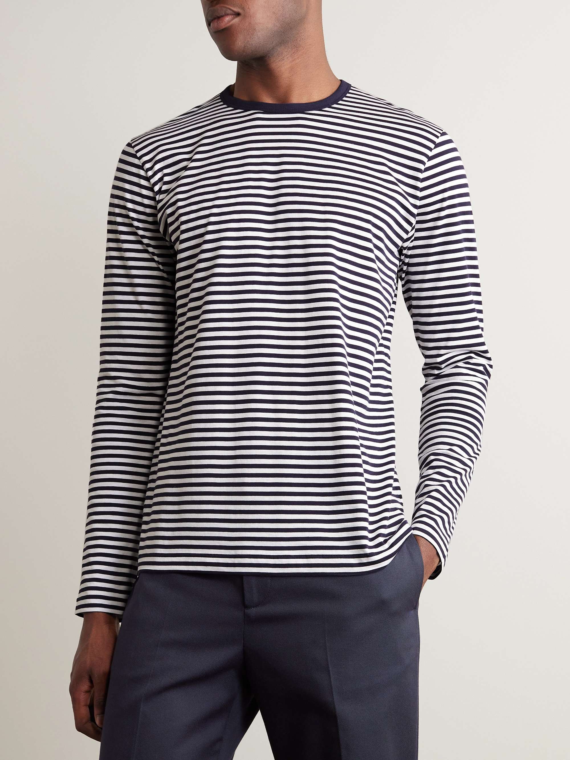 SUNSPEL Striped Cotton-Jersey T-Shirt