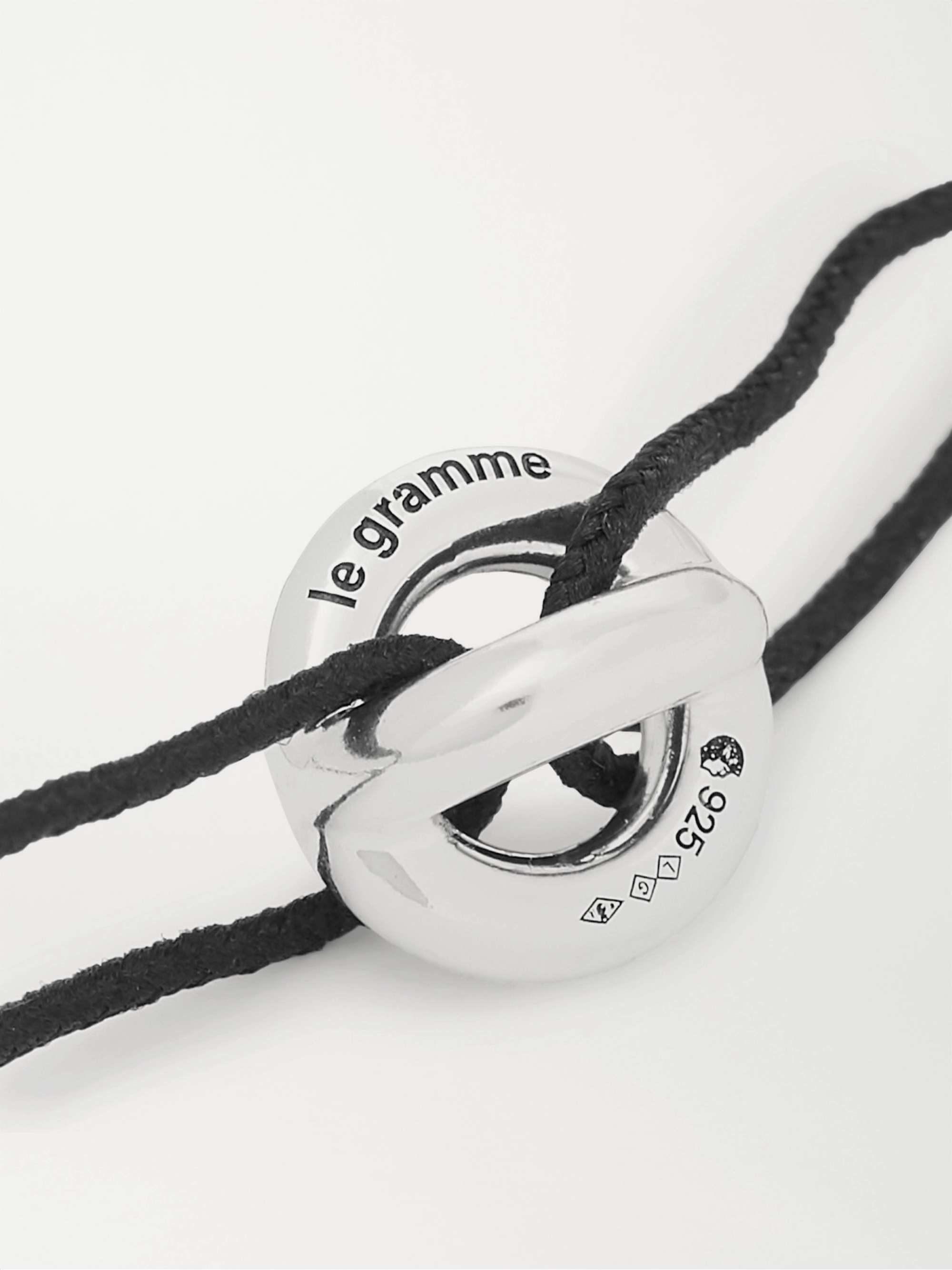 LE GRAMME Sterling Silver and Cord Bracelet