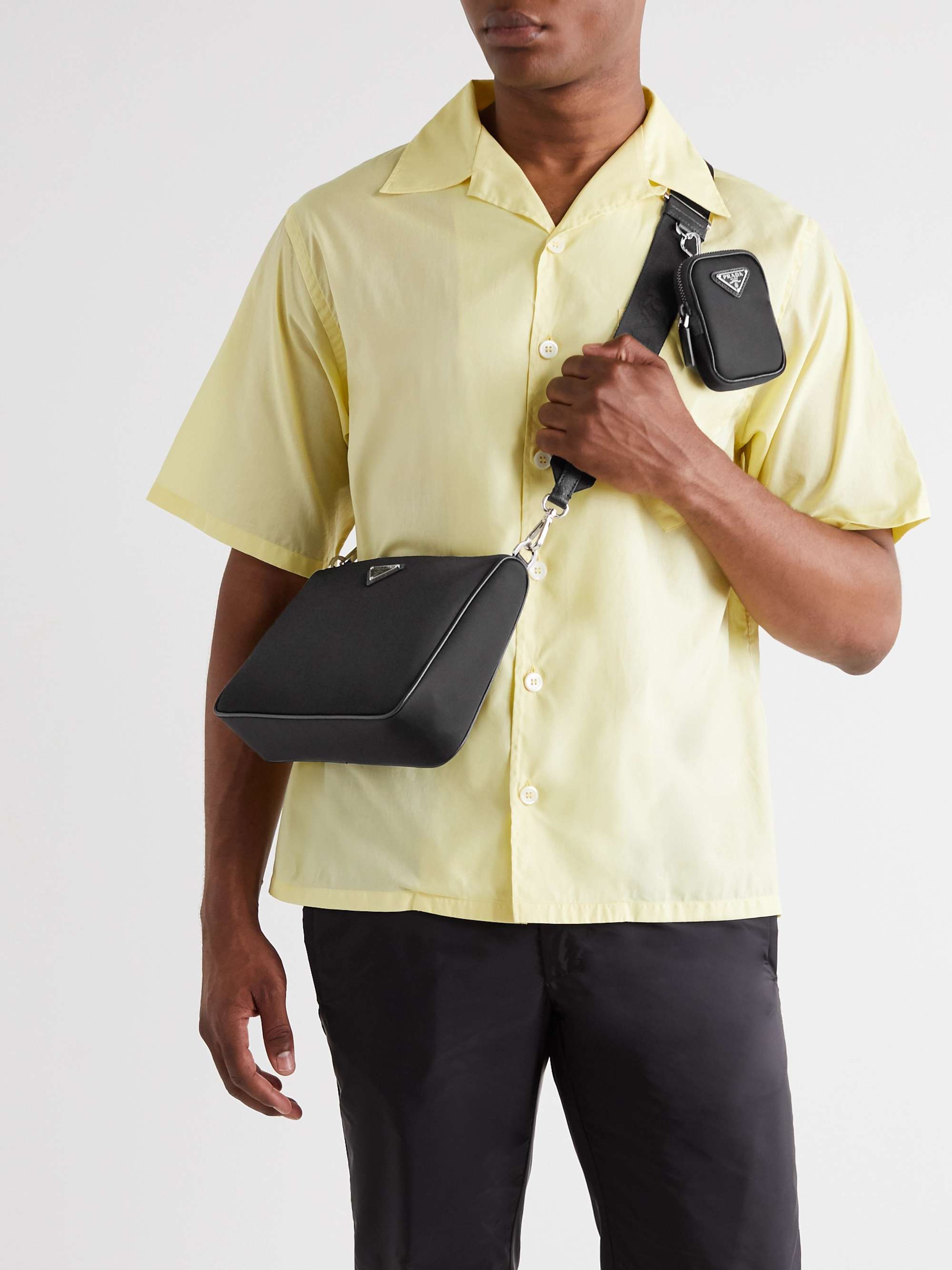 PRADA Logo-Appliquéd Nylon Messenger Bag