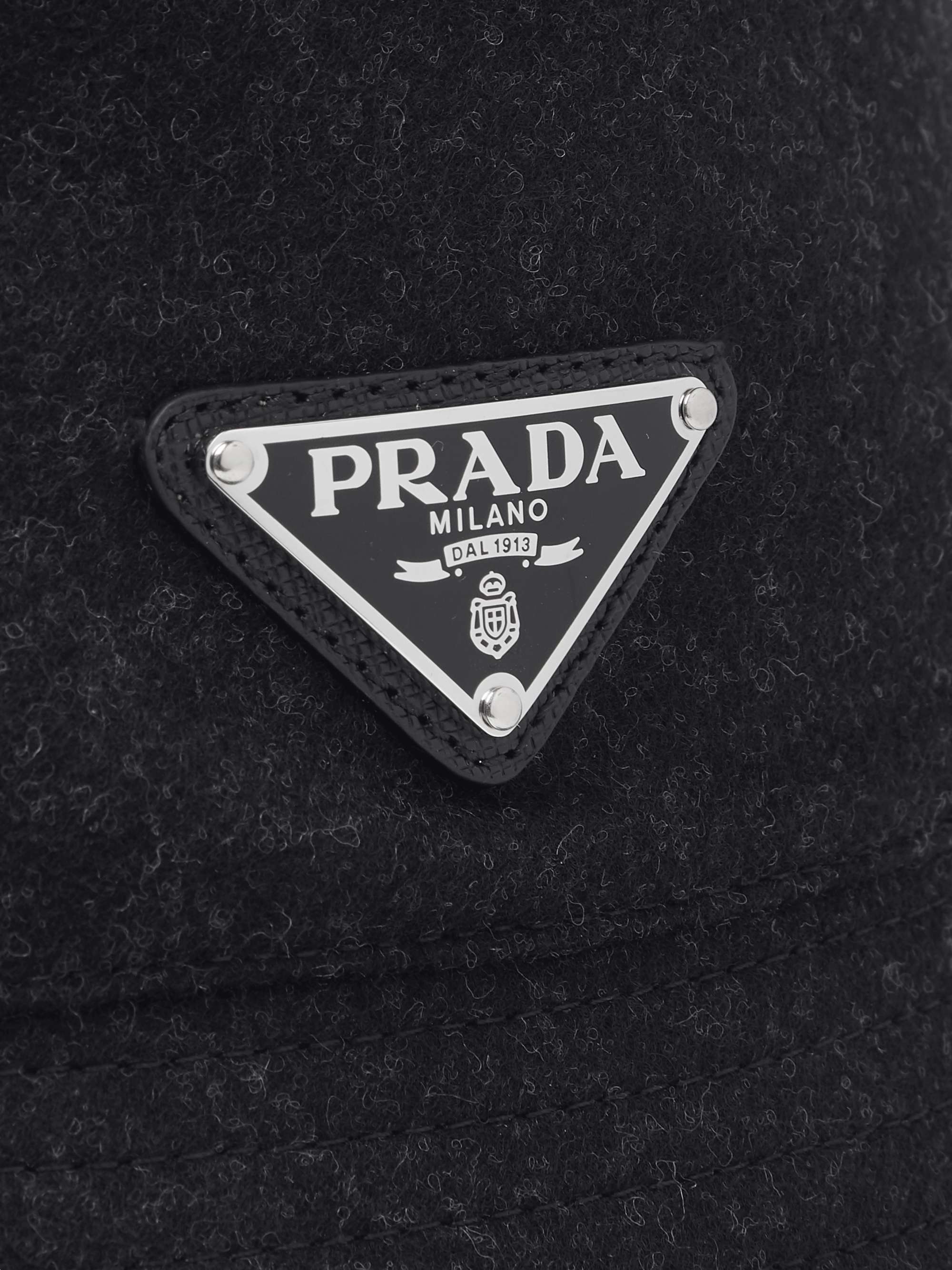 PRADA Logo-Appliquéd Wool-Felt Bucket Hat