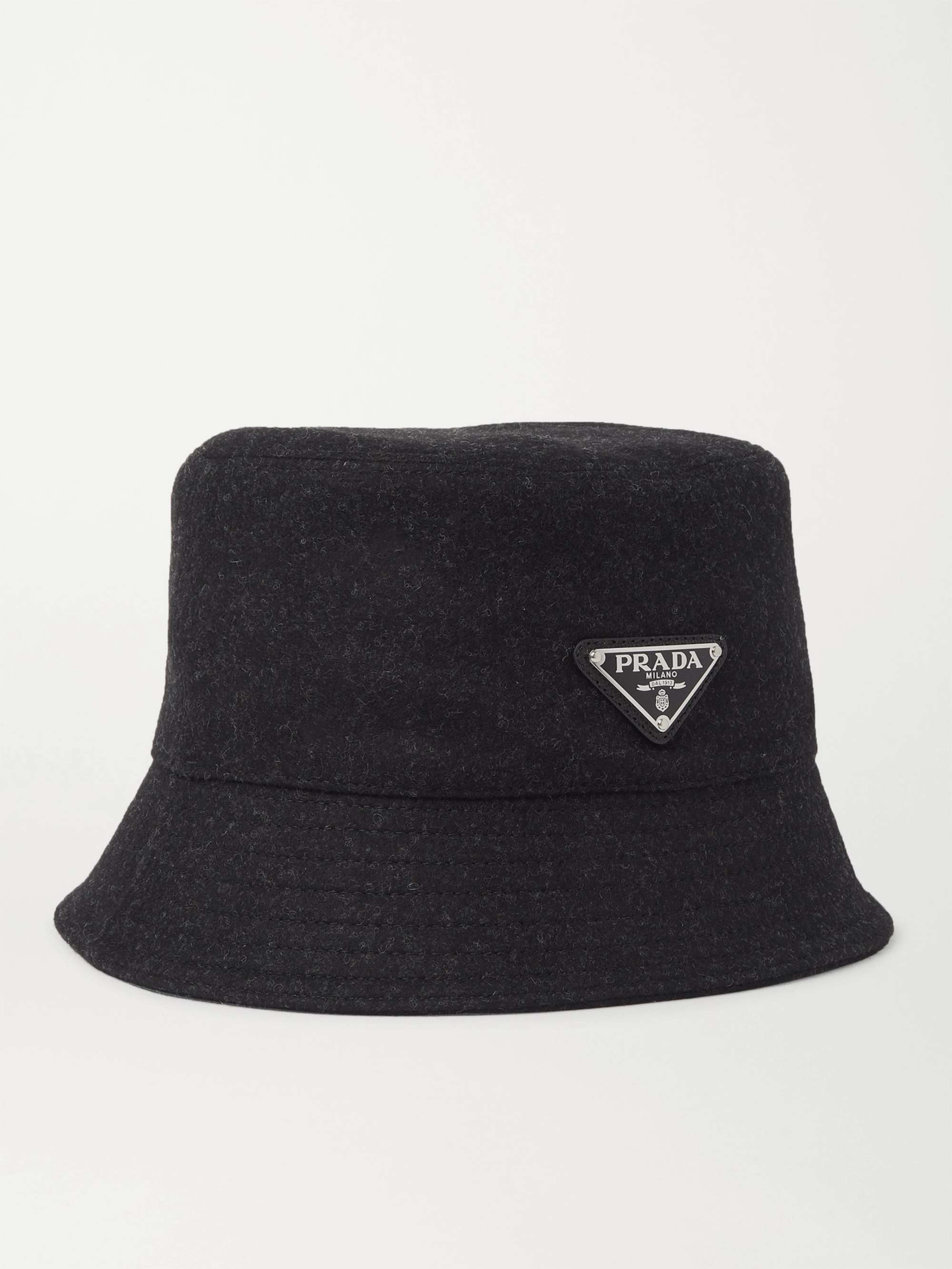 PRADA Logo-Appliquéd Wool-Felt Bucket Hat