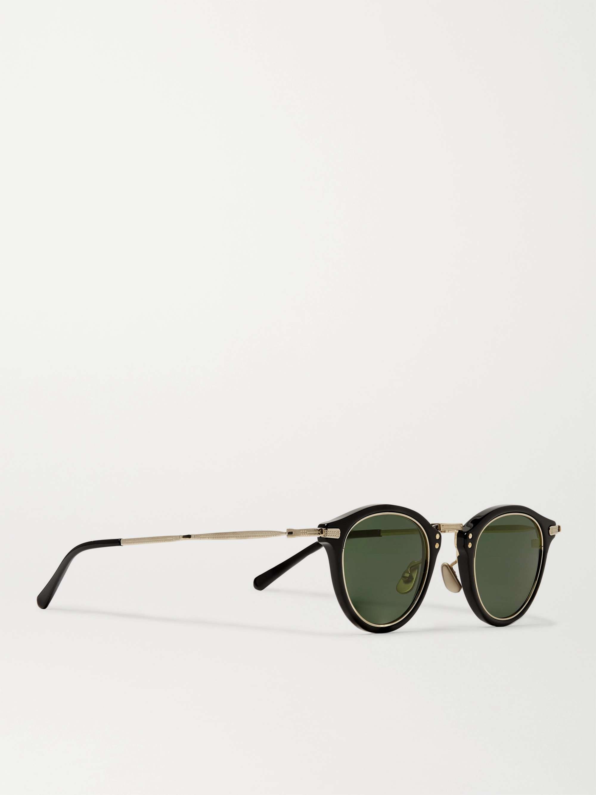 MR LEIGHT Stanley S Round-Frame Acetate and Gold-Tone Sunglasses