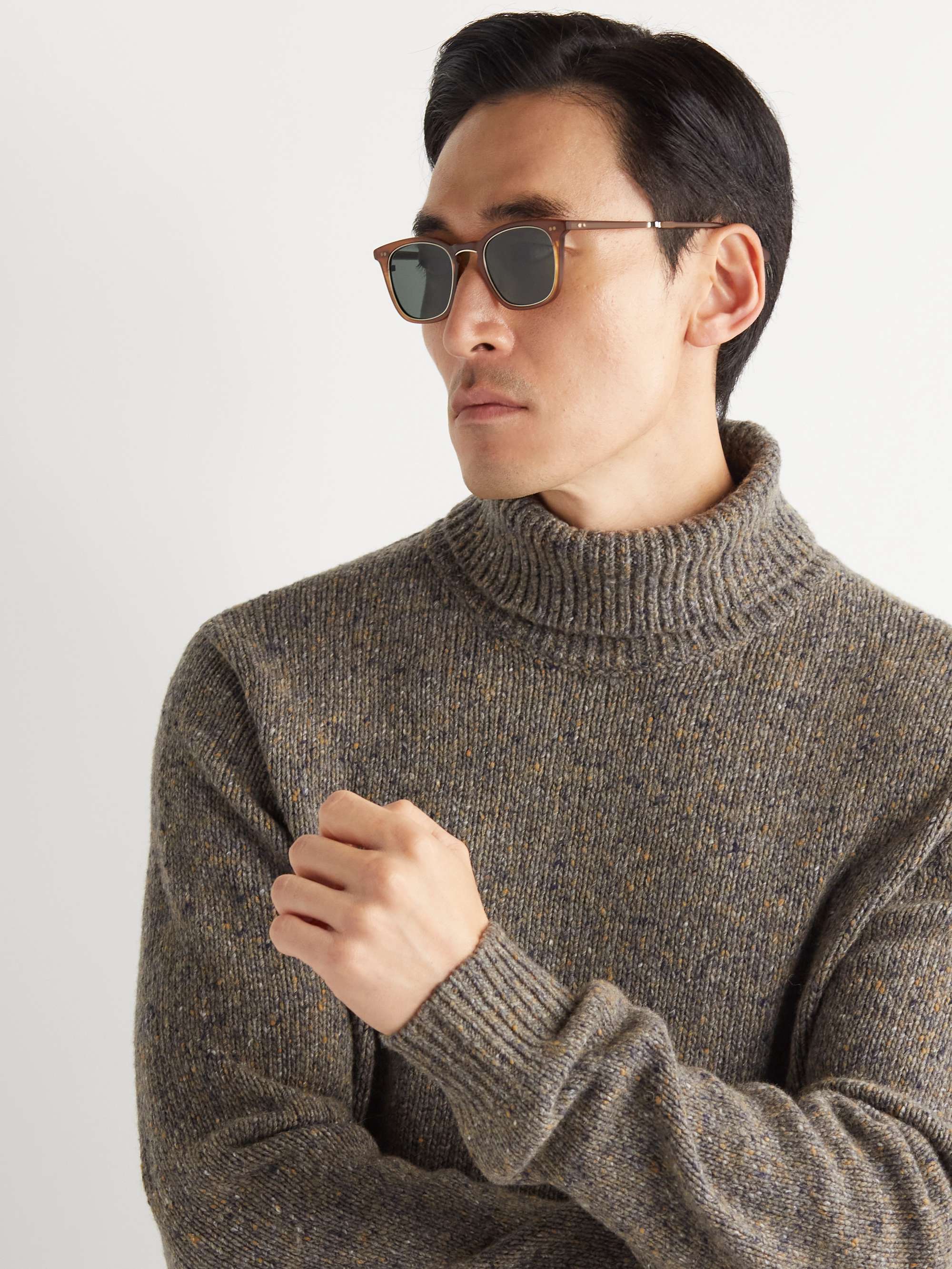 MR LEIGHT Getty S Square-Frame Acetate and Gold-Tone Titanium Sunglasses