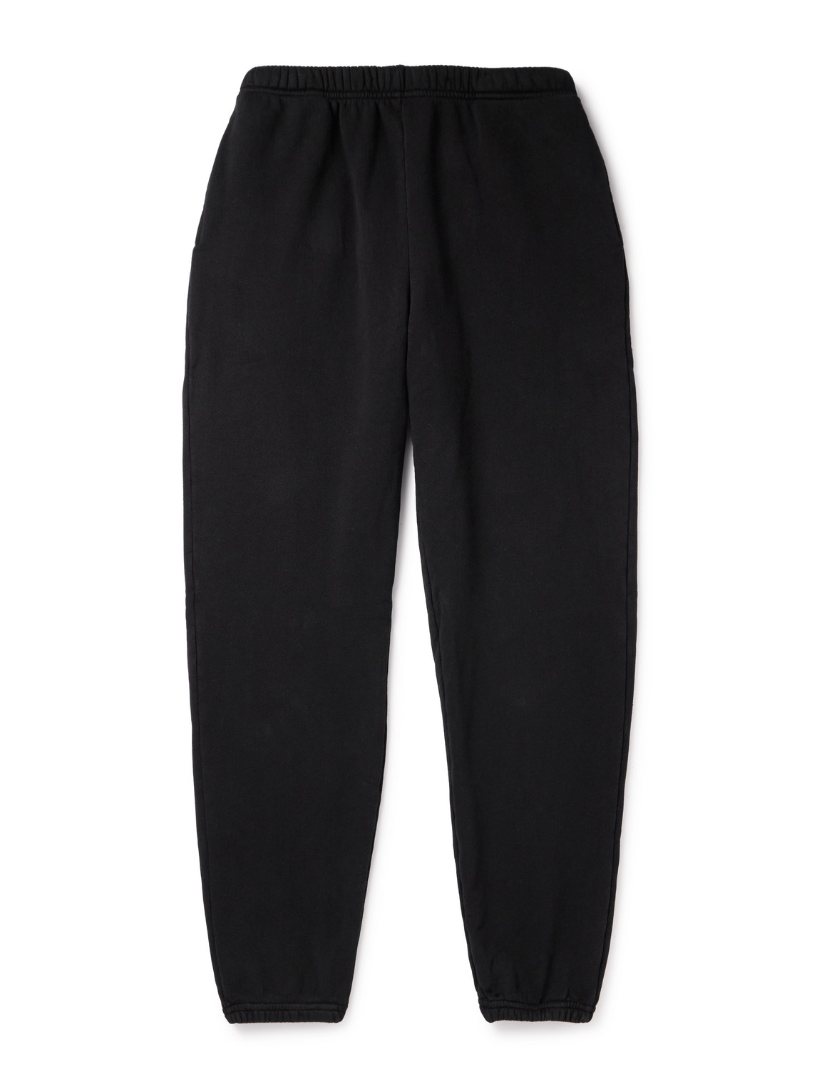 Les Tien Tapered Garment-dyed Cotton-jersey Sweatpants In Black