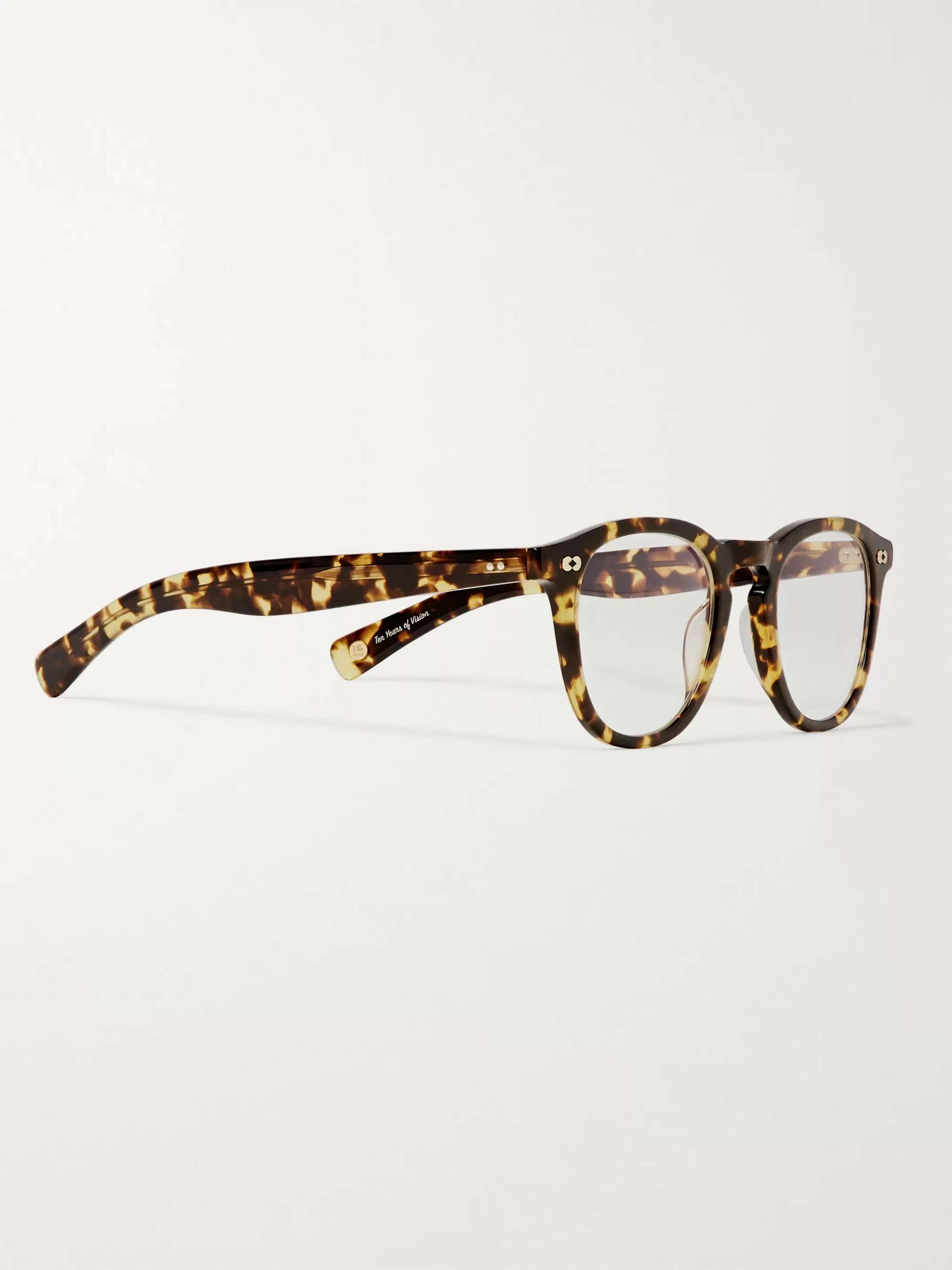 GARRETT LEIGHT CALIFORNIA OPTICAL Hampton X Round-Frame Tortoiseshell Acetate Optical Glasses