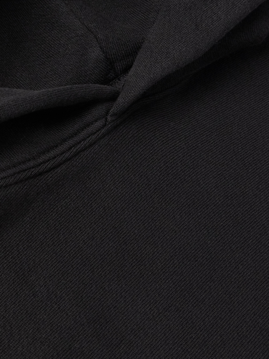 Shop Les Tien Garment-dyed Cotton-jersey Hoodie In Black