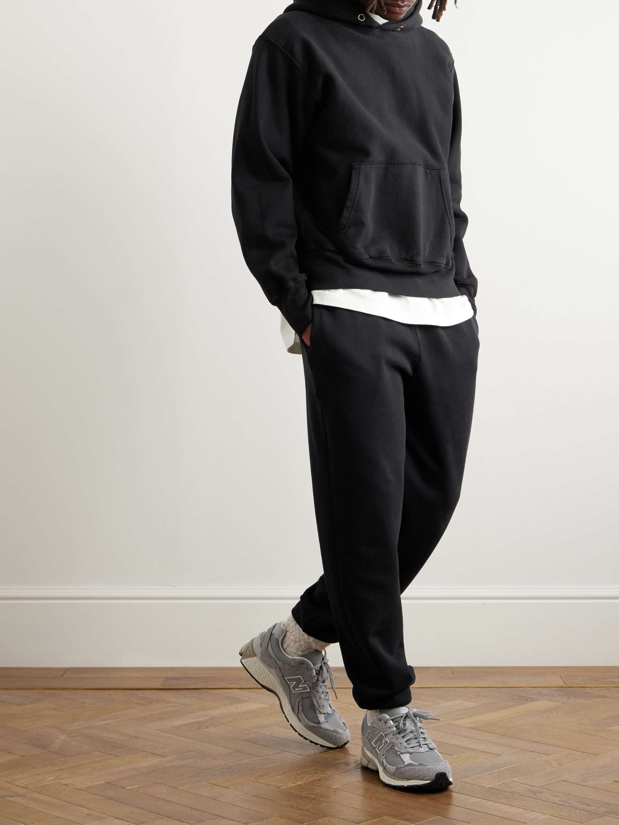 LES TIEN Garment-Dyed Cotton-Jersey Hoodie