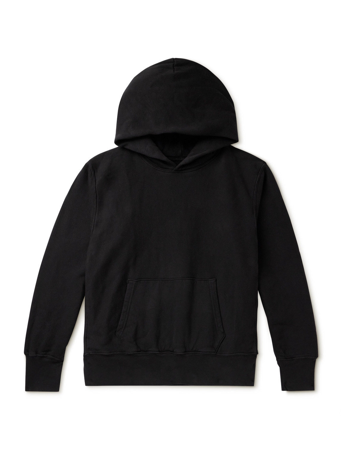Les Tien Garment-dyed Cotton-jersey Hoodie In Black