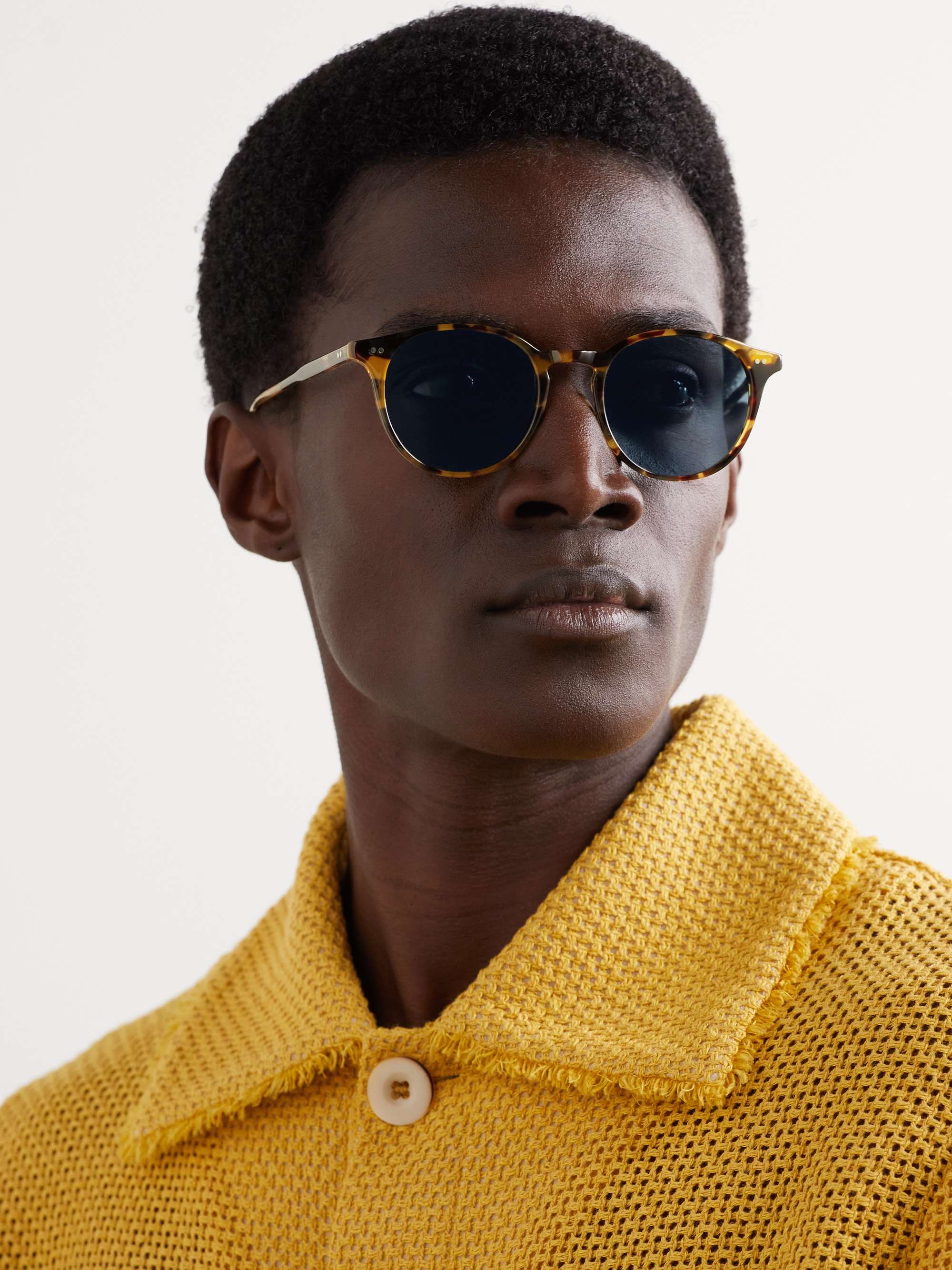 GARRETT LEIGHT CALIFORNIA OPTICAL Clune Round-Frame Tortoiseshell Acetate Sunglasses