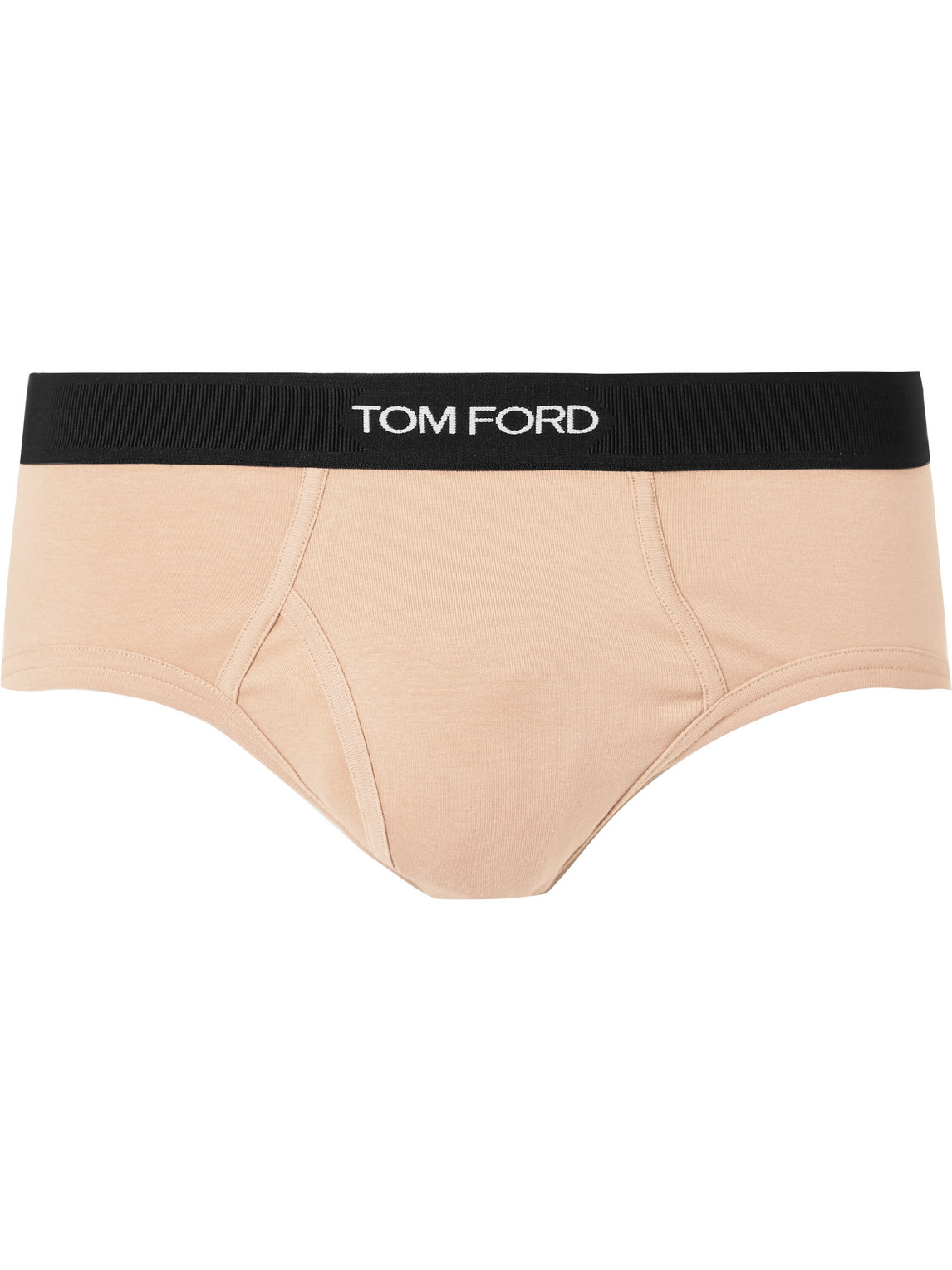 Tom Ford Stretch-cotton Briefs In Neutrals