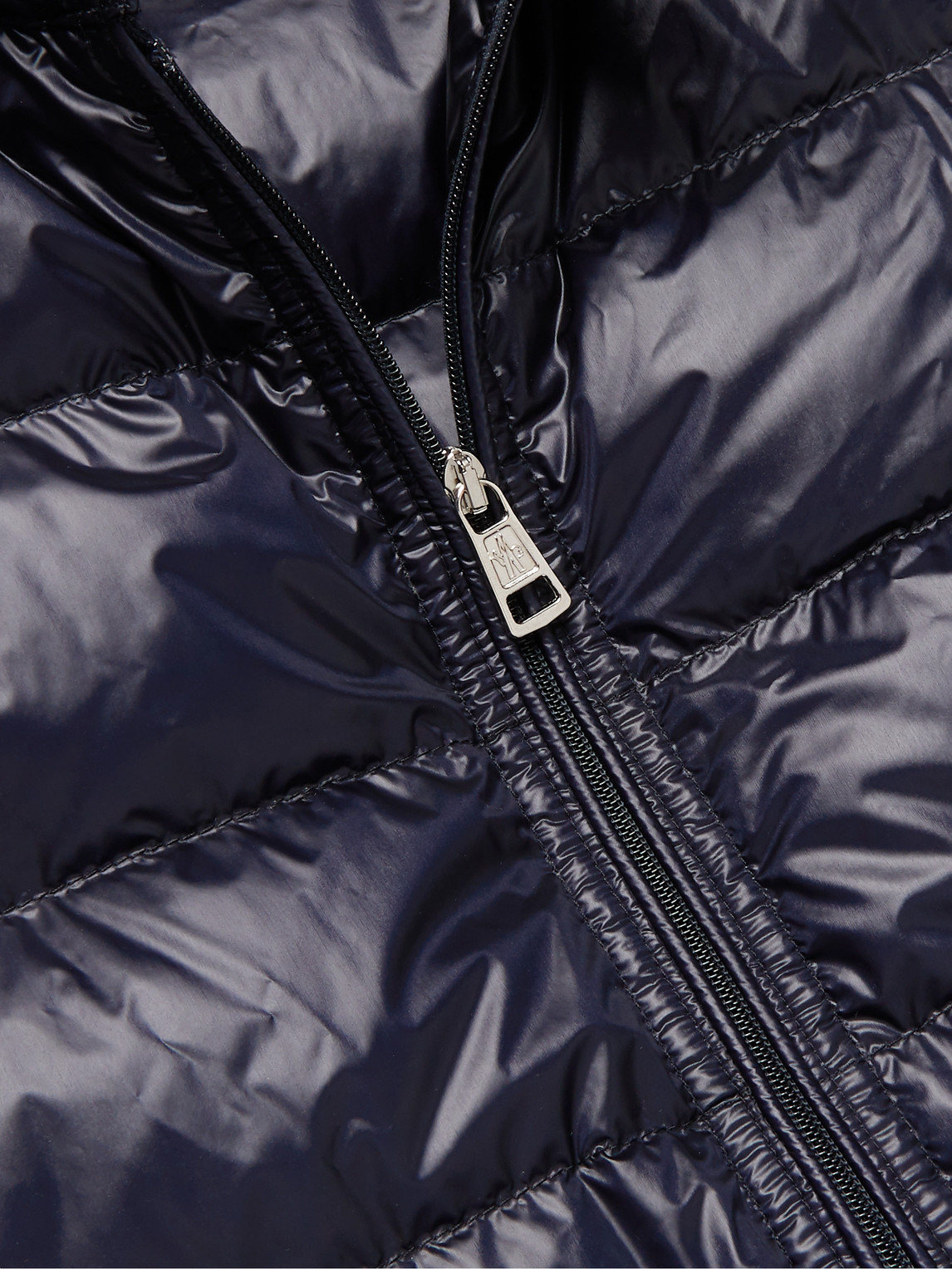 Shop Moncler Slim-fit Logo-appliquéd Quilted Shell Down Gilet In Blue