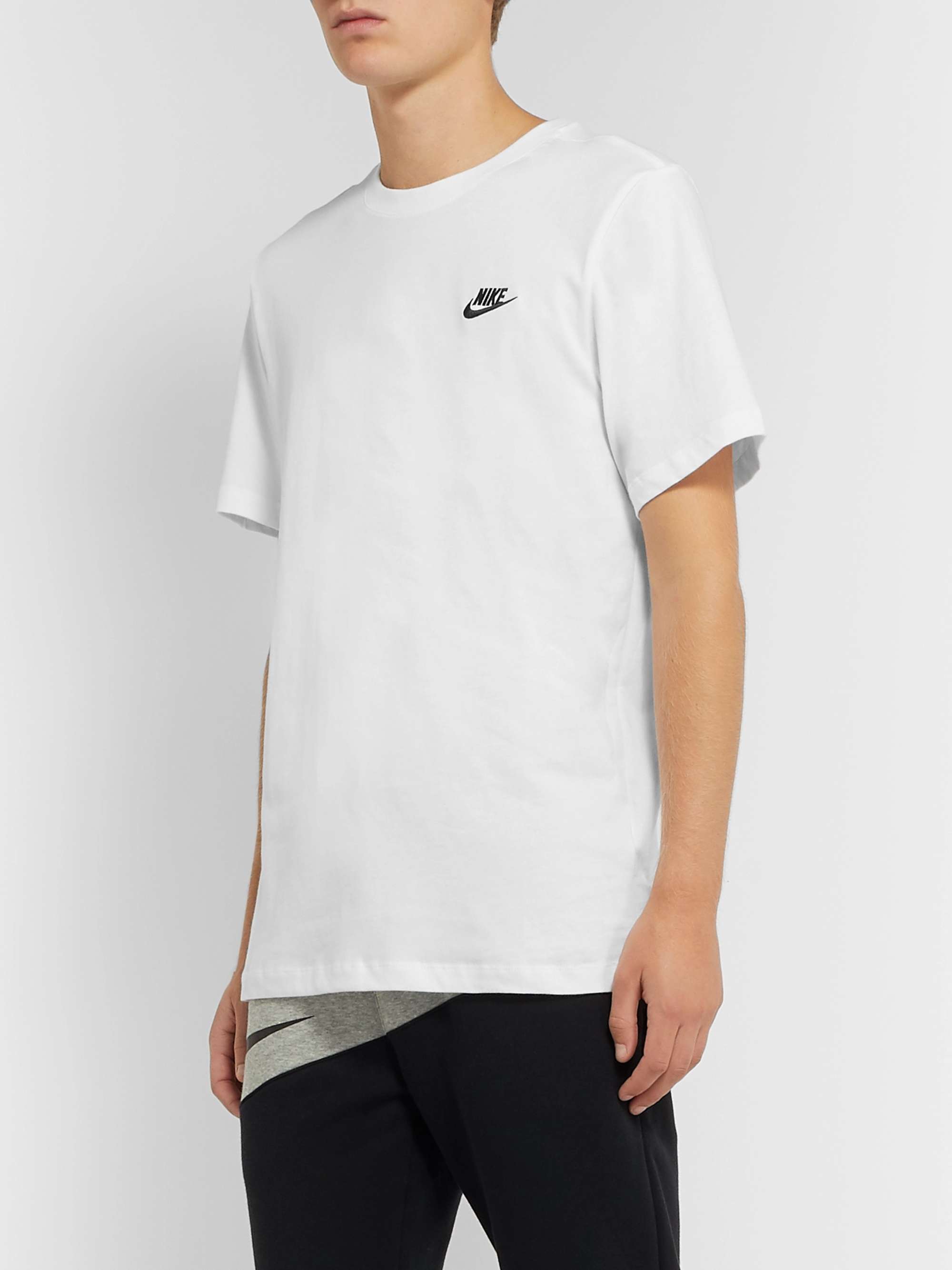 NIKE Logo-Embroidered Cotton-Jersey T-Shirt