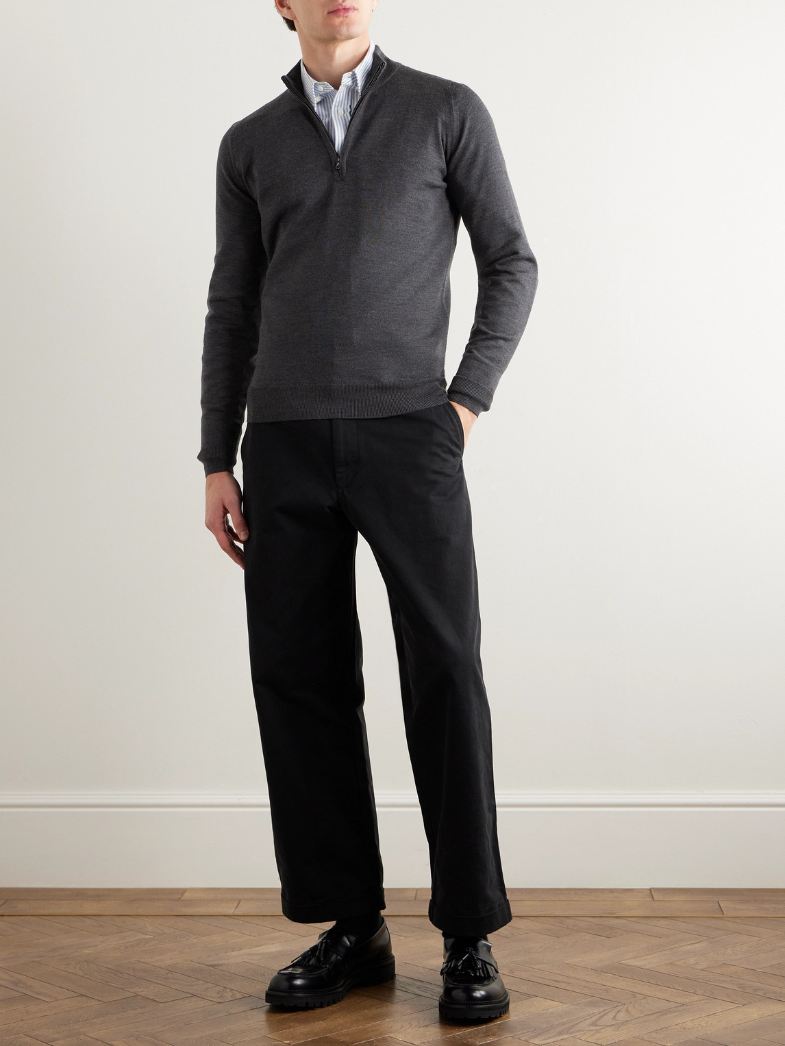 Tapton Slim-Fit Merino Wool Half-Zip Sweater