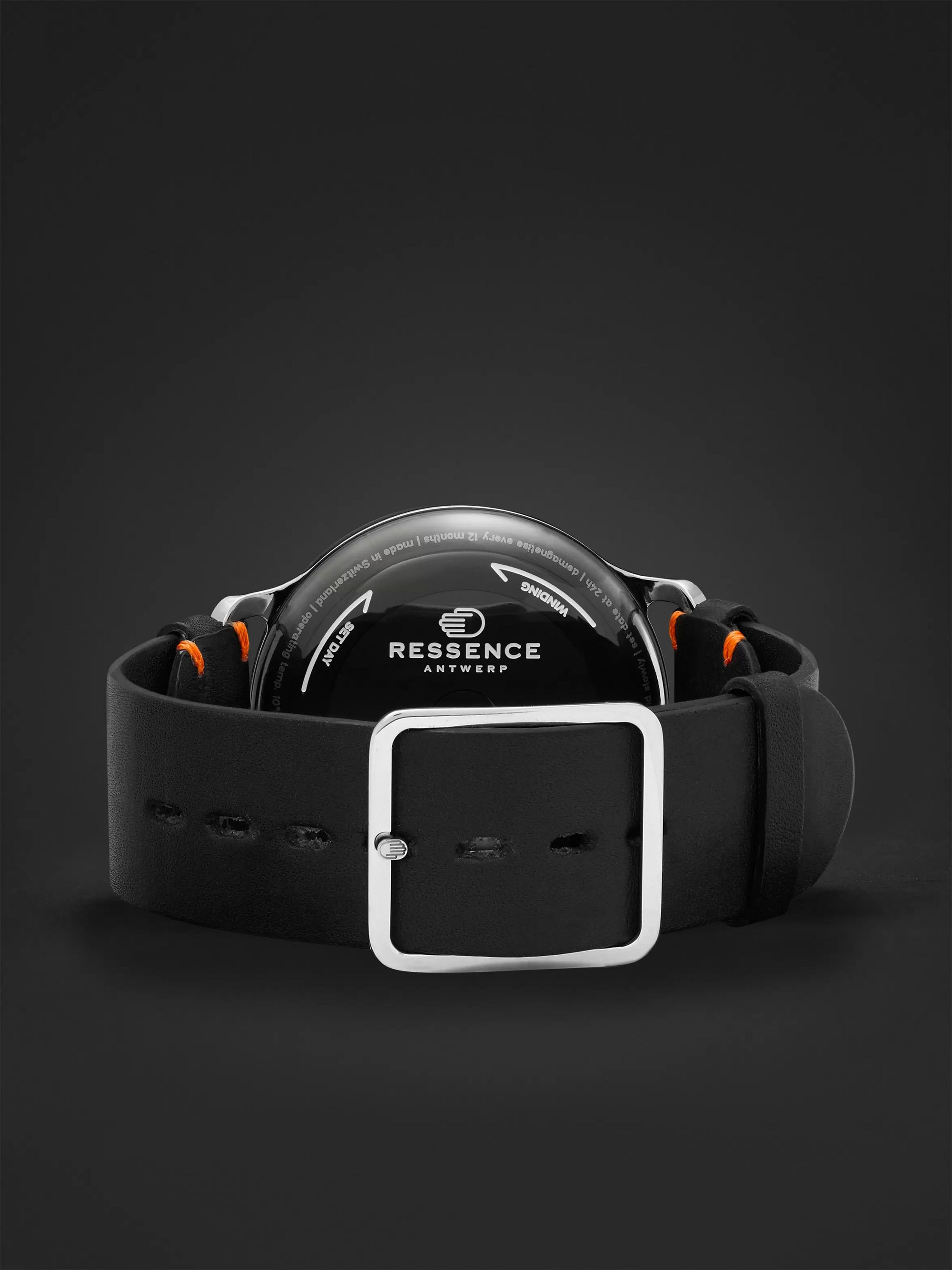 RESSENCE Type 3 Automatic 44mm Titanium and Leather Watch, Ref. No. TYPE 3