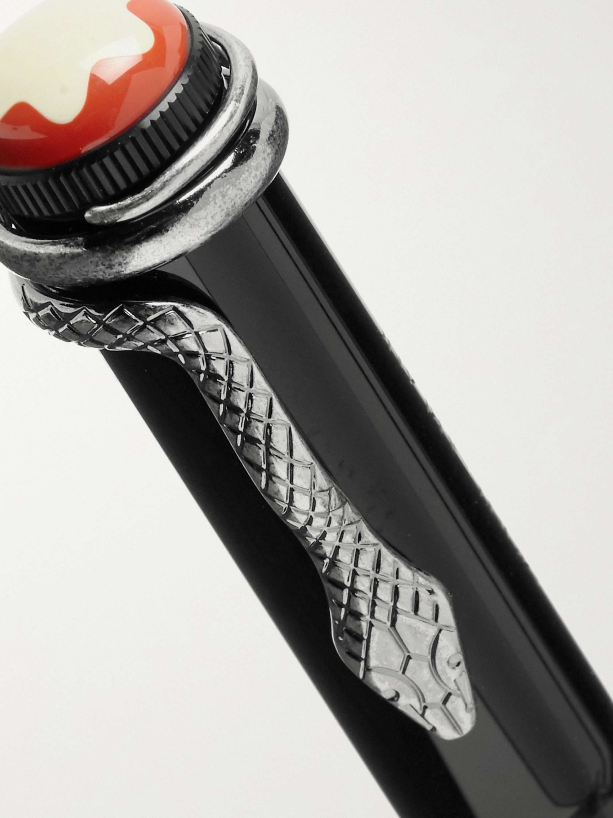 MONTBLANC Heritage Collection Rouge et Noir Resin and Silver-Tone Ballpoint Pen