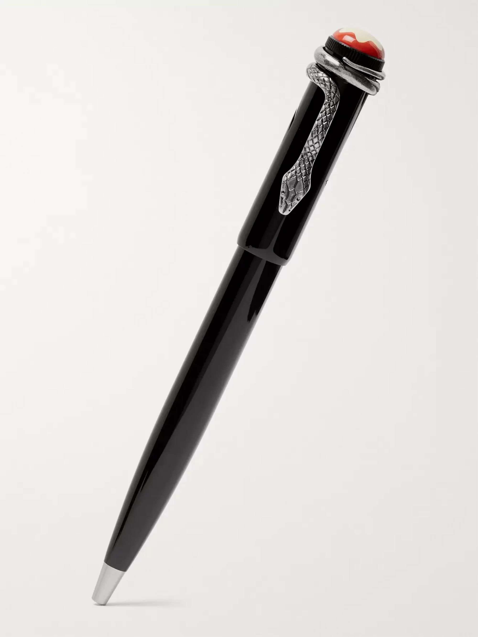 MONTBLANC Heritage Collection Rouge et Noir Resin and Silver-Tone Ballpoint Pen