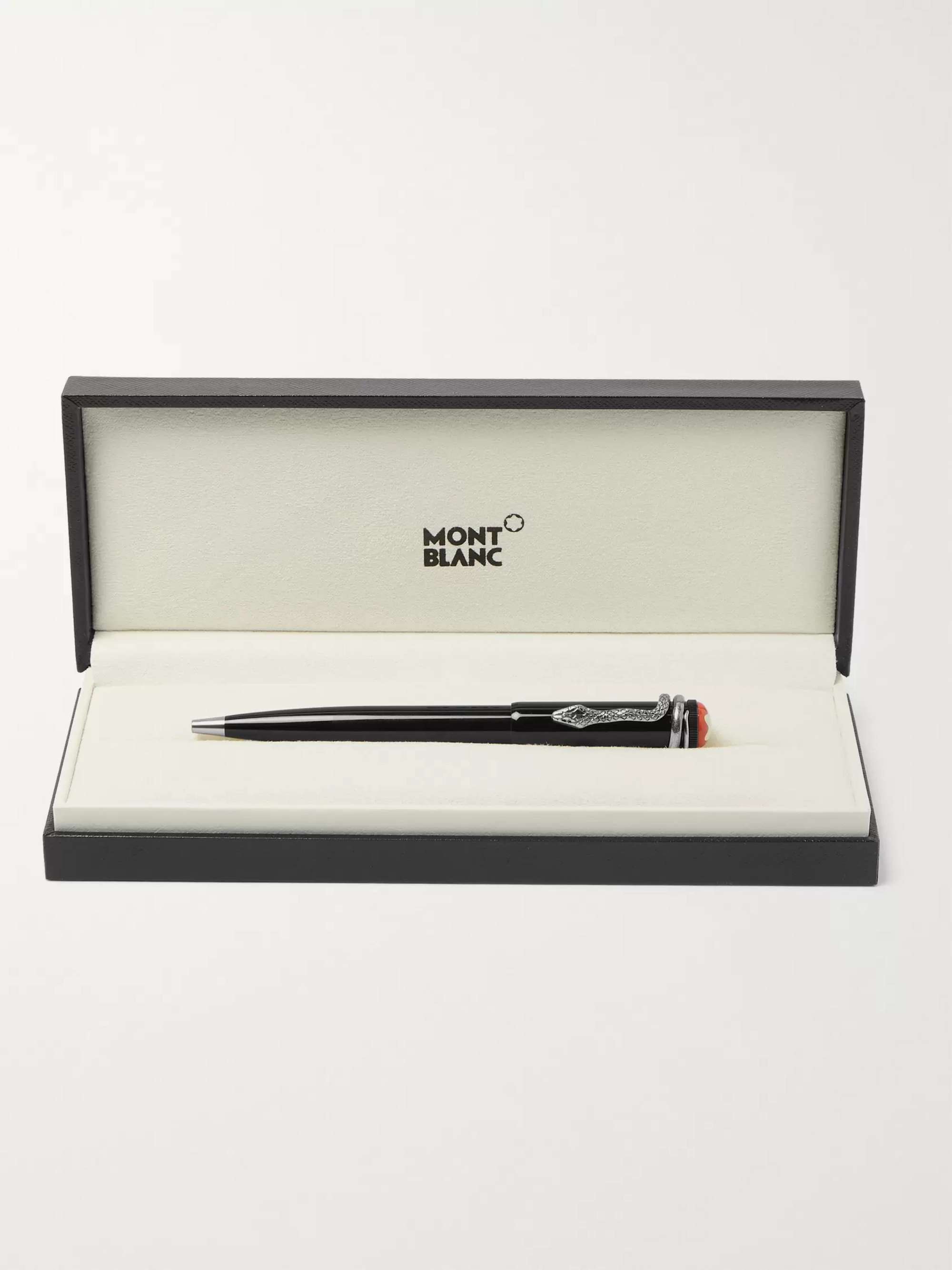 MONTBLANC Heritage Collection Rouge et Noir Resin and Silver-Tone Ballpoint Pen