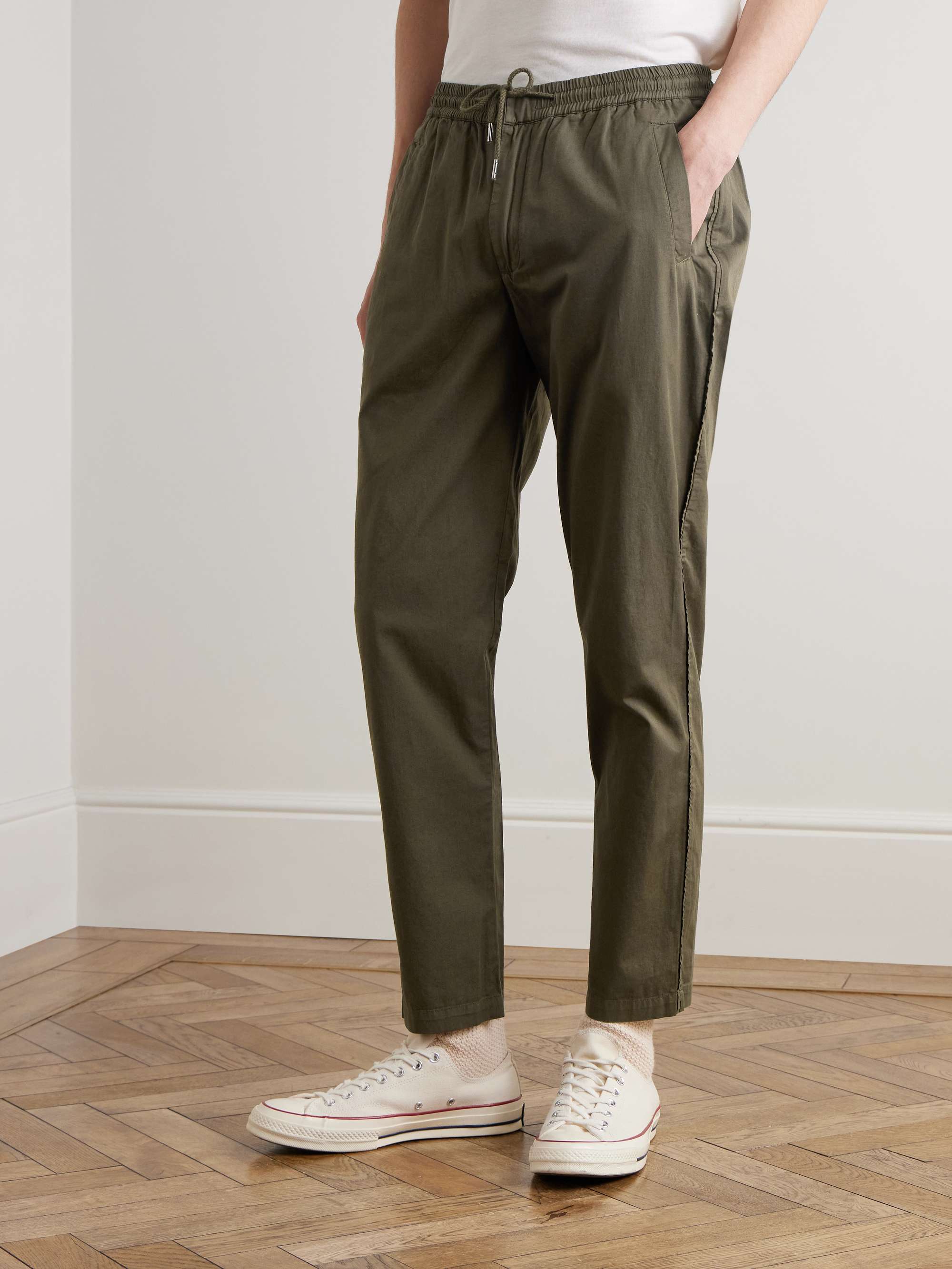 FOLK Pantaloni a gamba affusolata in twill di cotone con coulisse