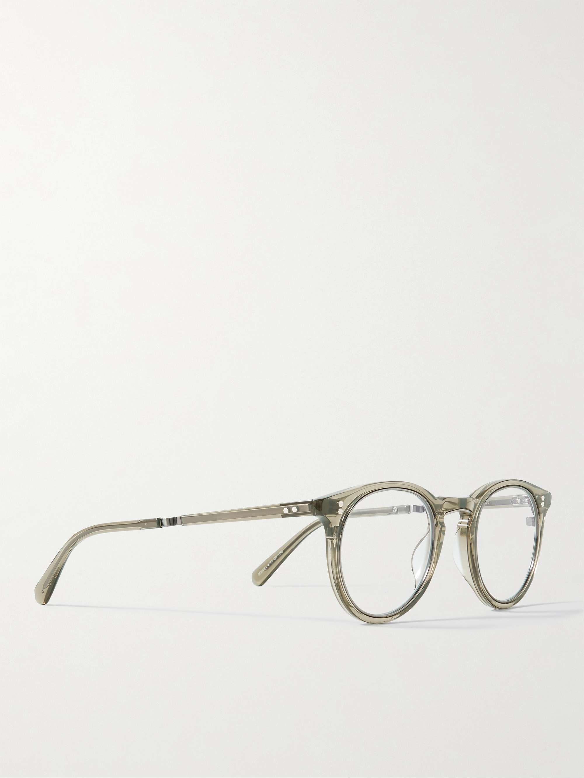 MR LEIGHT Crosby C Round-Frame Acetate and White Gold-Plated Optical Glasses