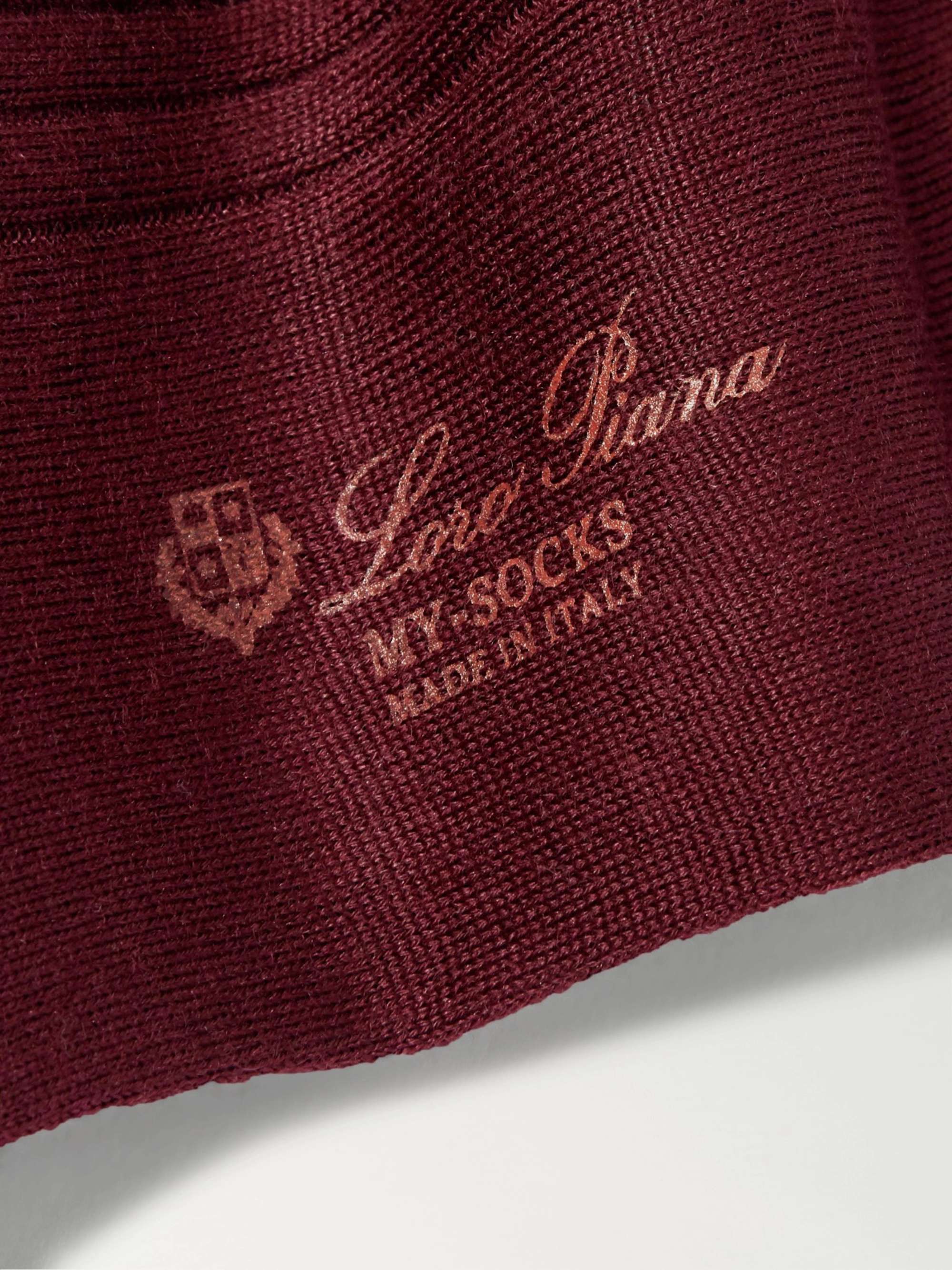 LORO PIANA Ribbed Cashmere and Silk-Blend Over-The-Calf Socks