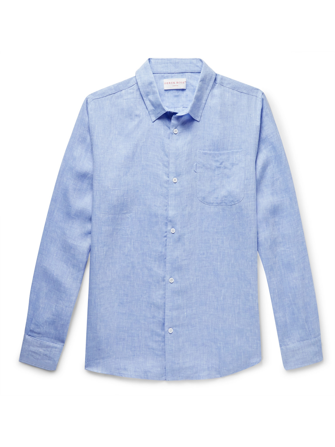 Derek Rose Monaco Regular-fit Linen Shirt In Blue