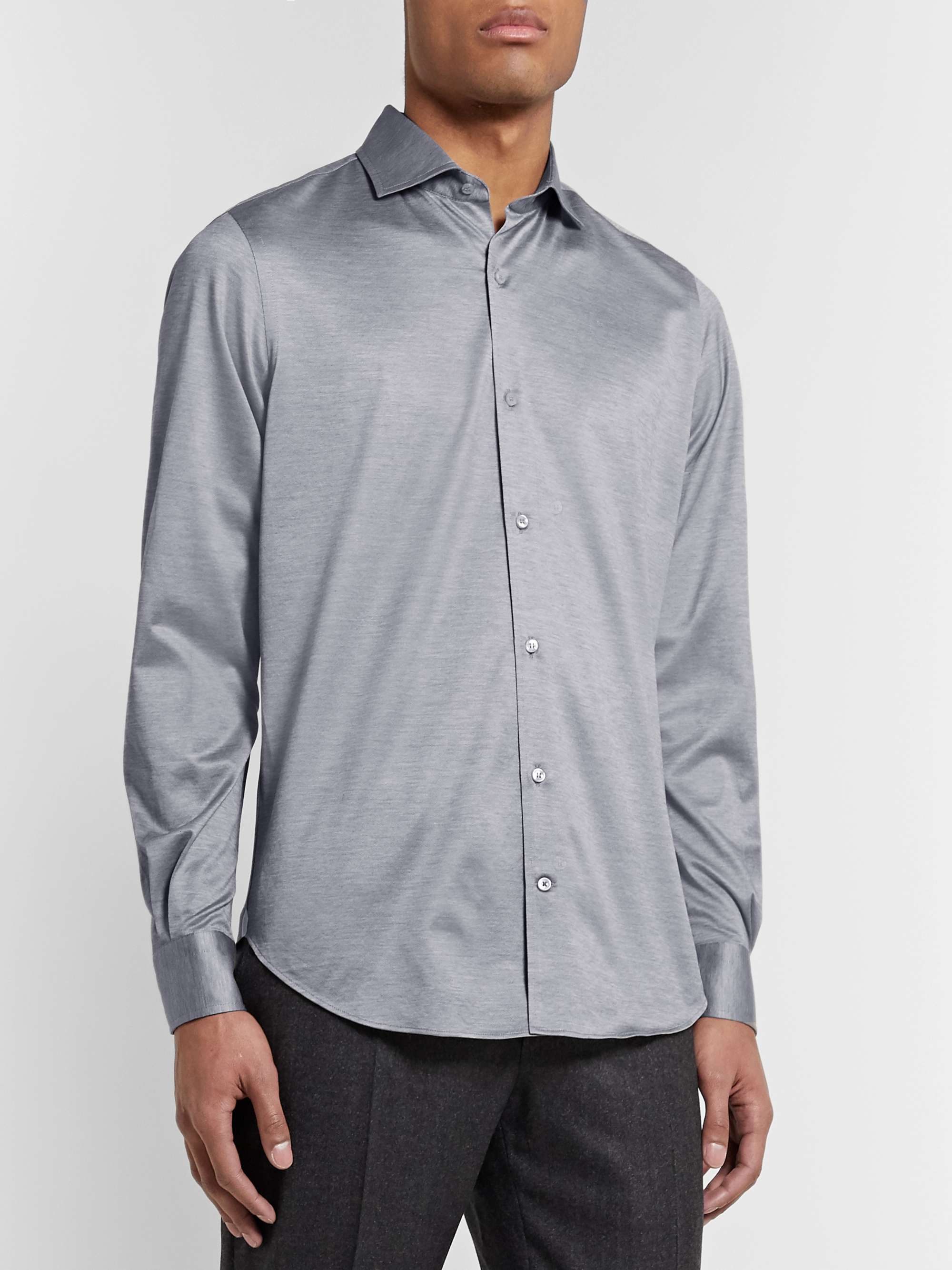 LORO PIANA Slim-Fit Cotton-Jersey Shirt