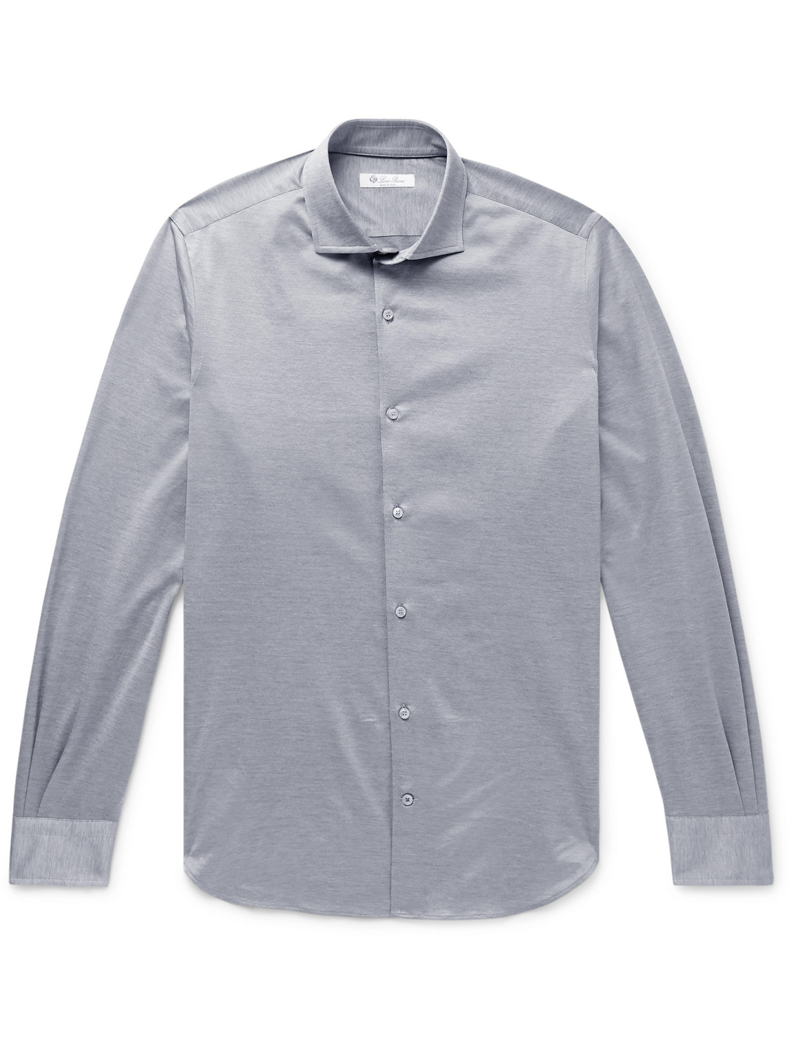 Loro Piana Slim-fit Cotton-jersey Shirt In Gray